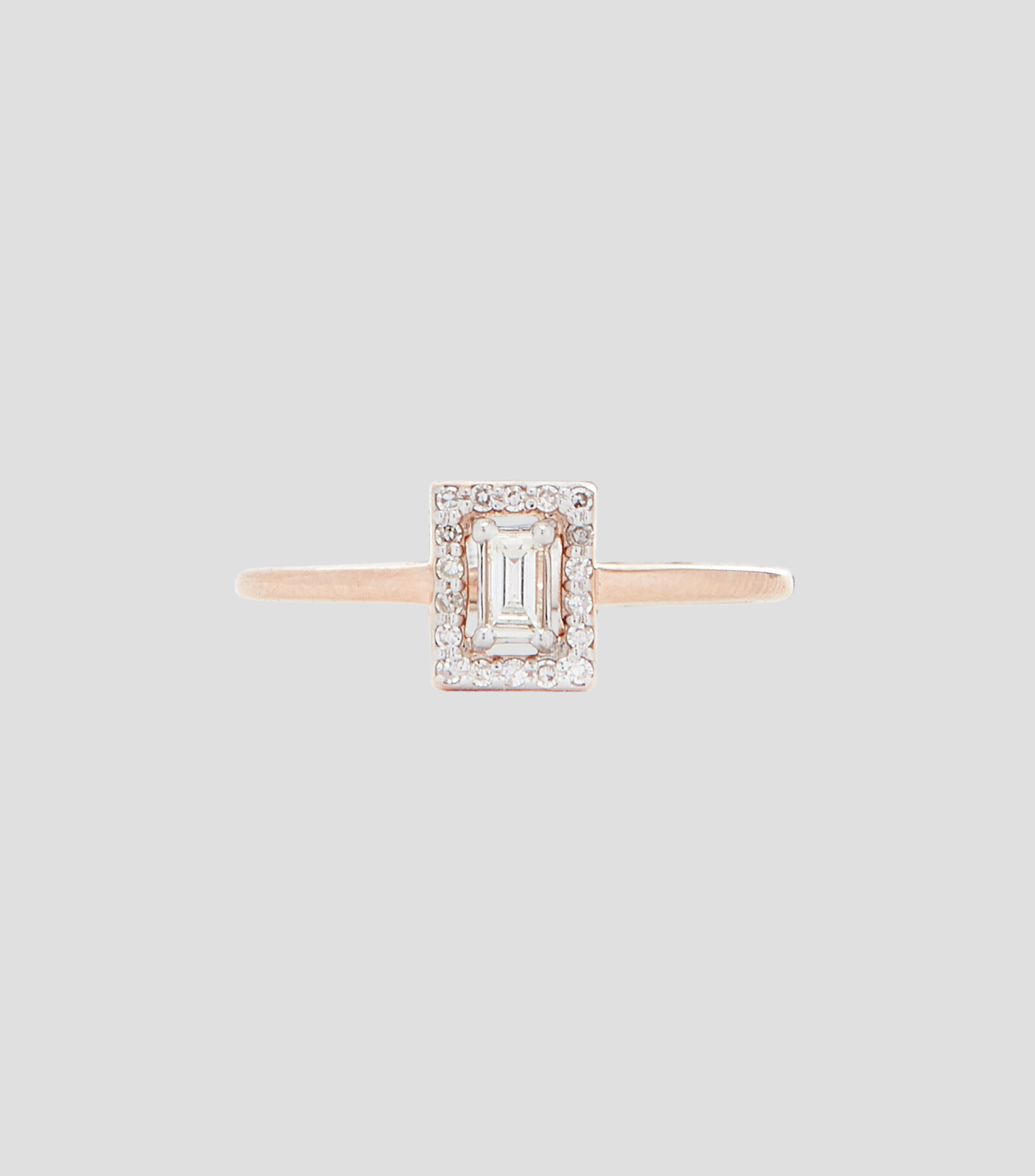 Anillo en oro rosa 14 Kts con brillantes Mujer