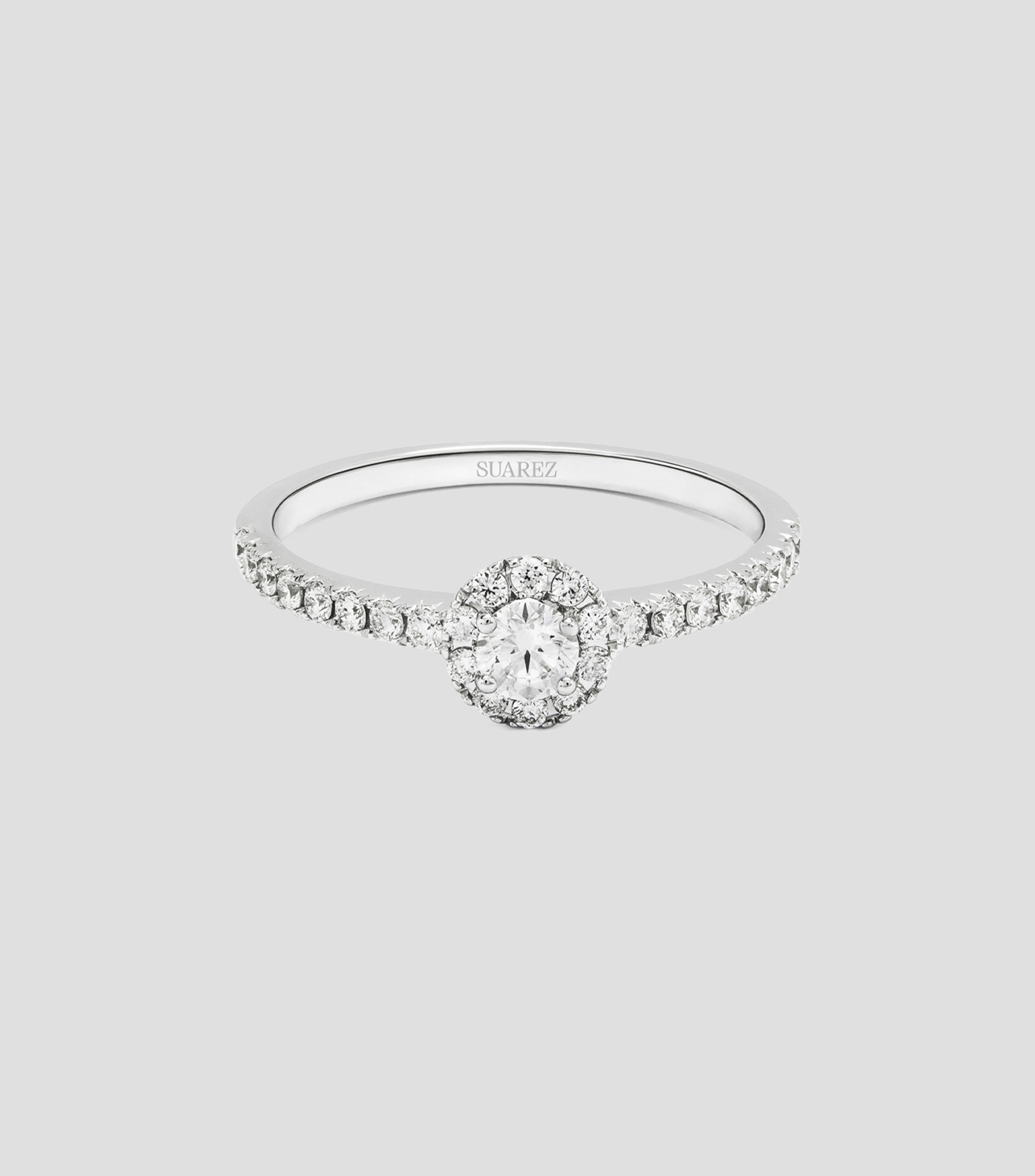 Anillo en Oro blanco de 18 Kilates con diamantes Mujer