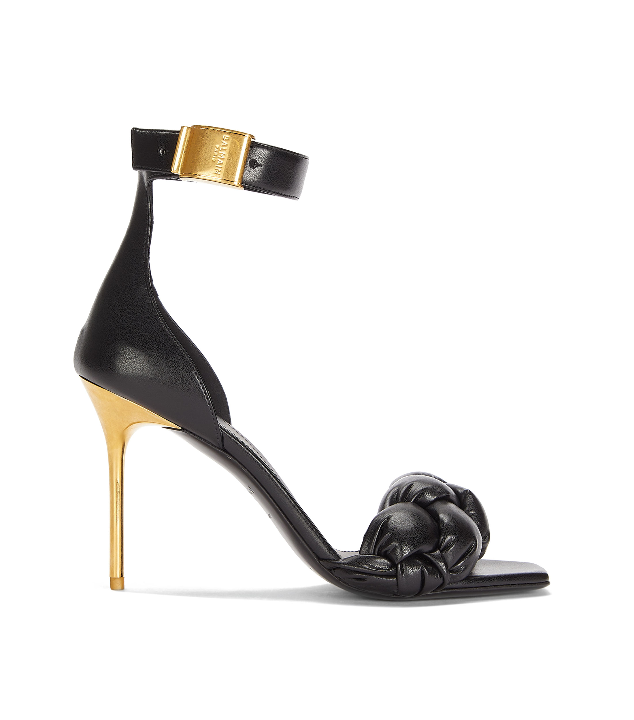 Sandalias De Tacón Alto Con Nudo Y Diamantes De Estrás - Para Mujer, Tacón De Bloque 9 Cm, Ideal Para Fiestas
