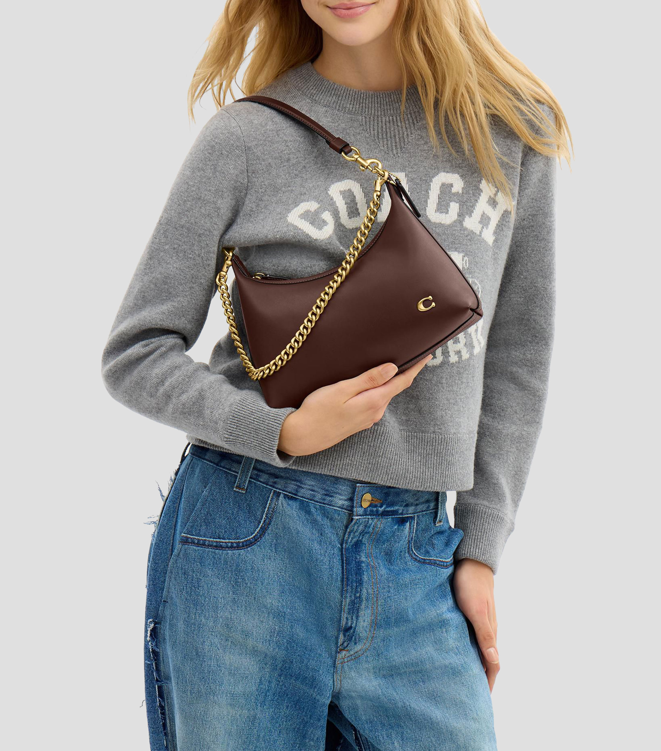 Bolsa shoulder café en piel Juliet 25 lisa Mujer