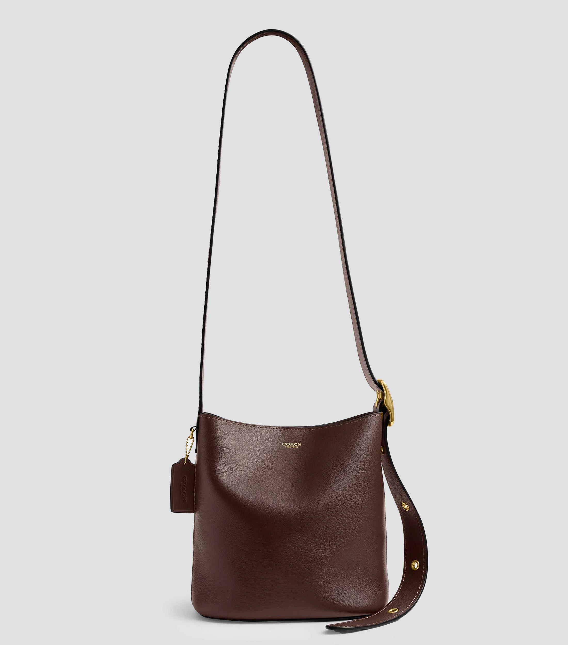 Bolsa Bucket en piel vacuna lisa Mujer