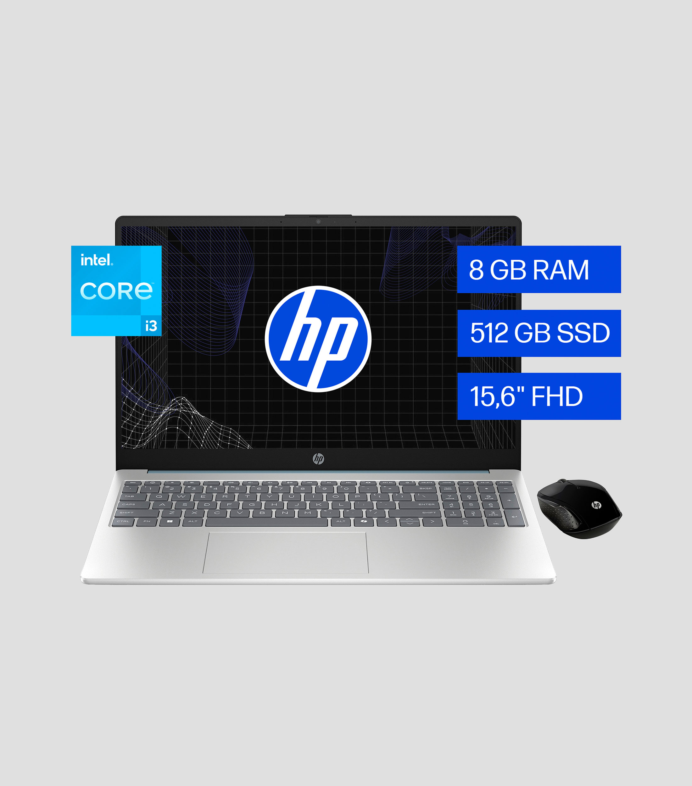 Laptop, 15-fd0237la, 15.6", Intel Core i3-N305, RAM 8 GB, SSD 512 GB