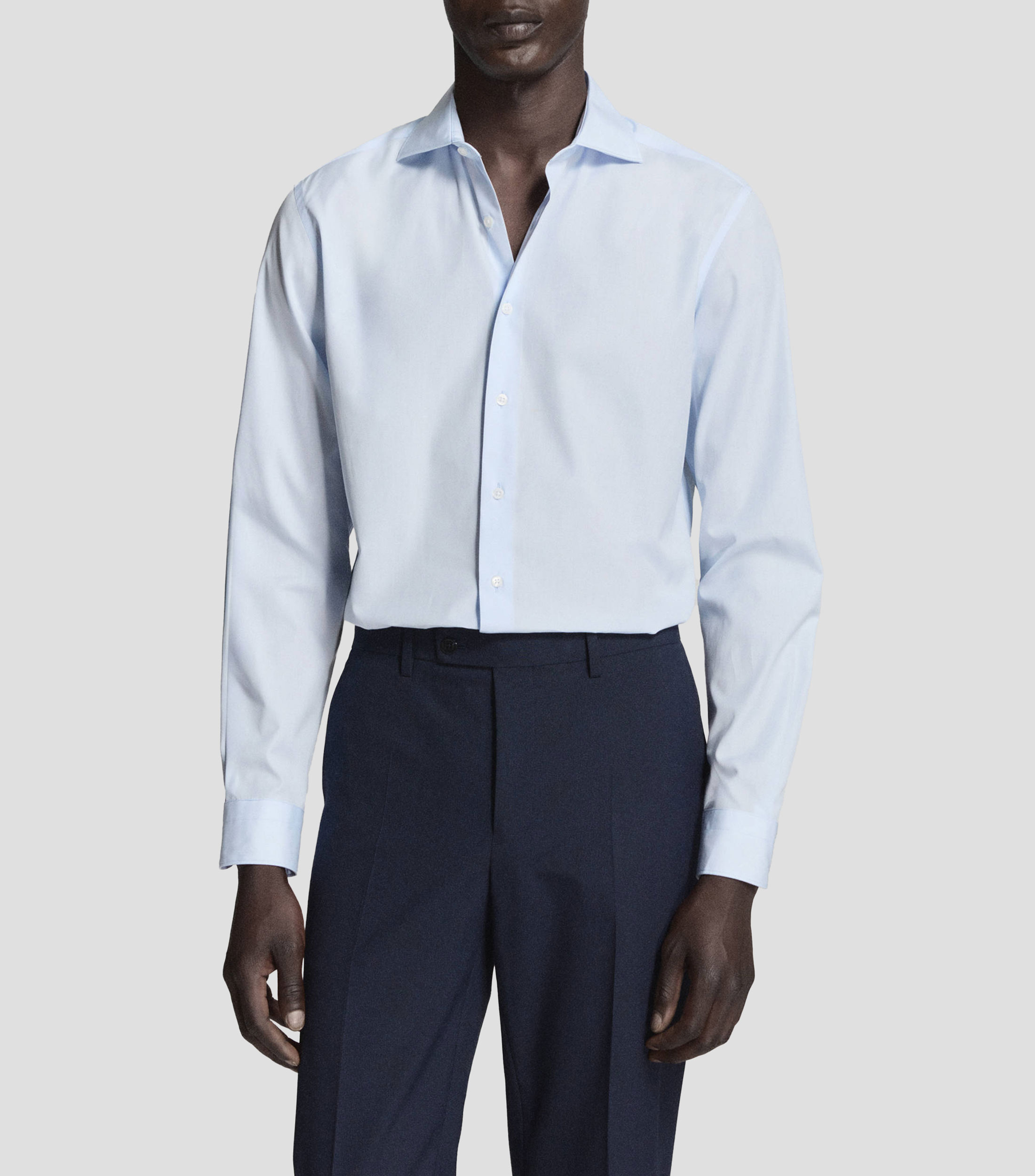 Camisa de Vestir lisa manga larga Hombre