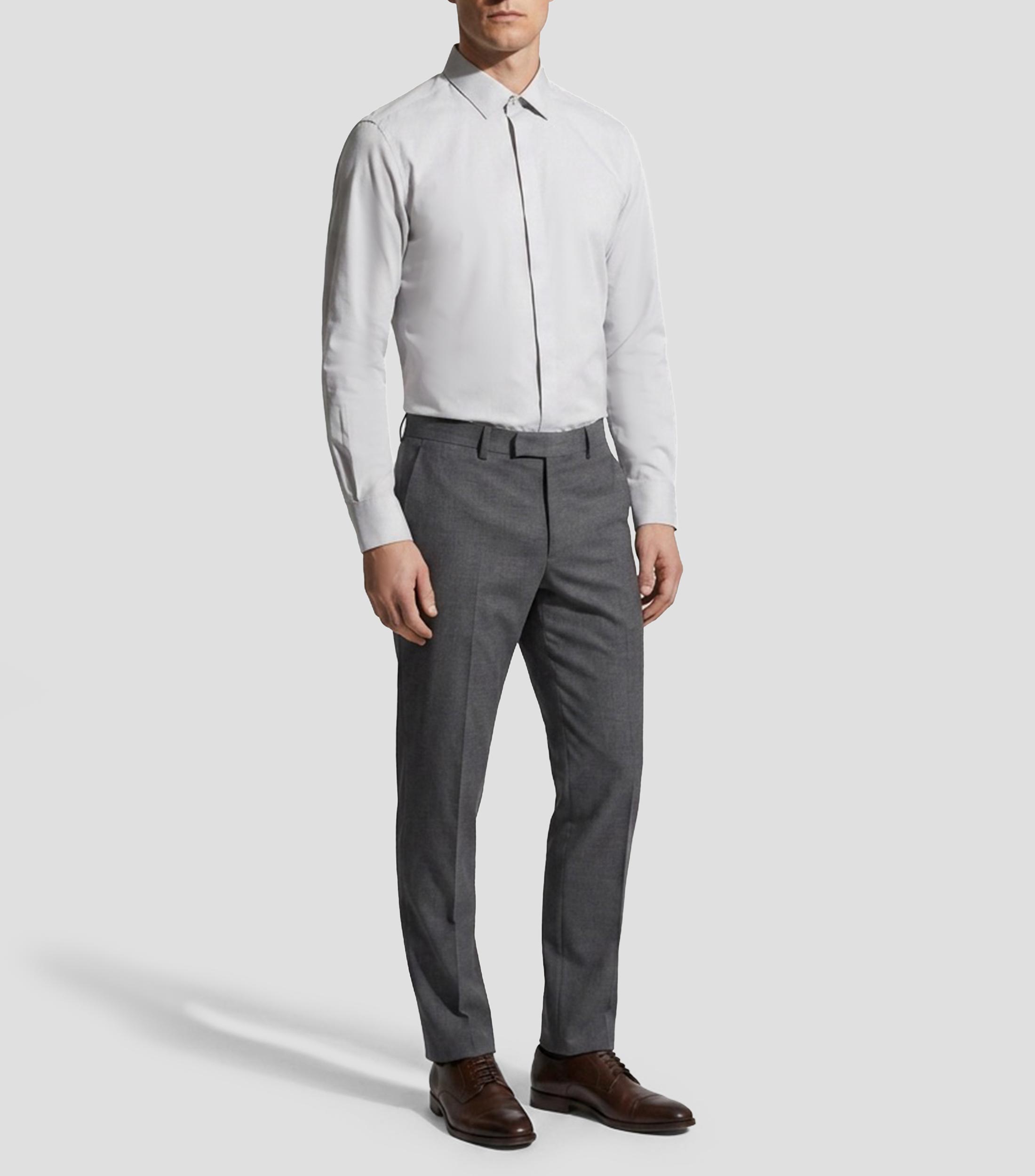 Camisa lisa manga larga Hombre