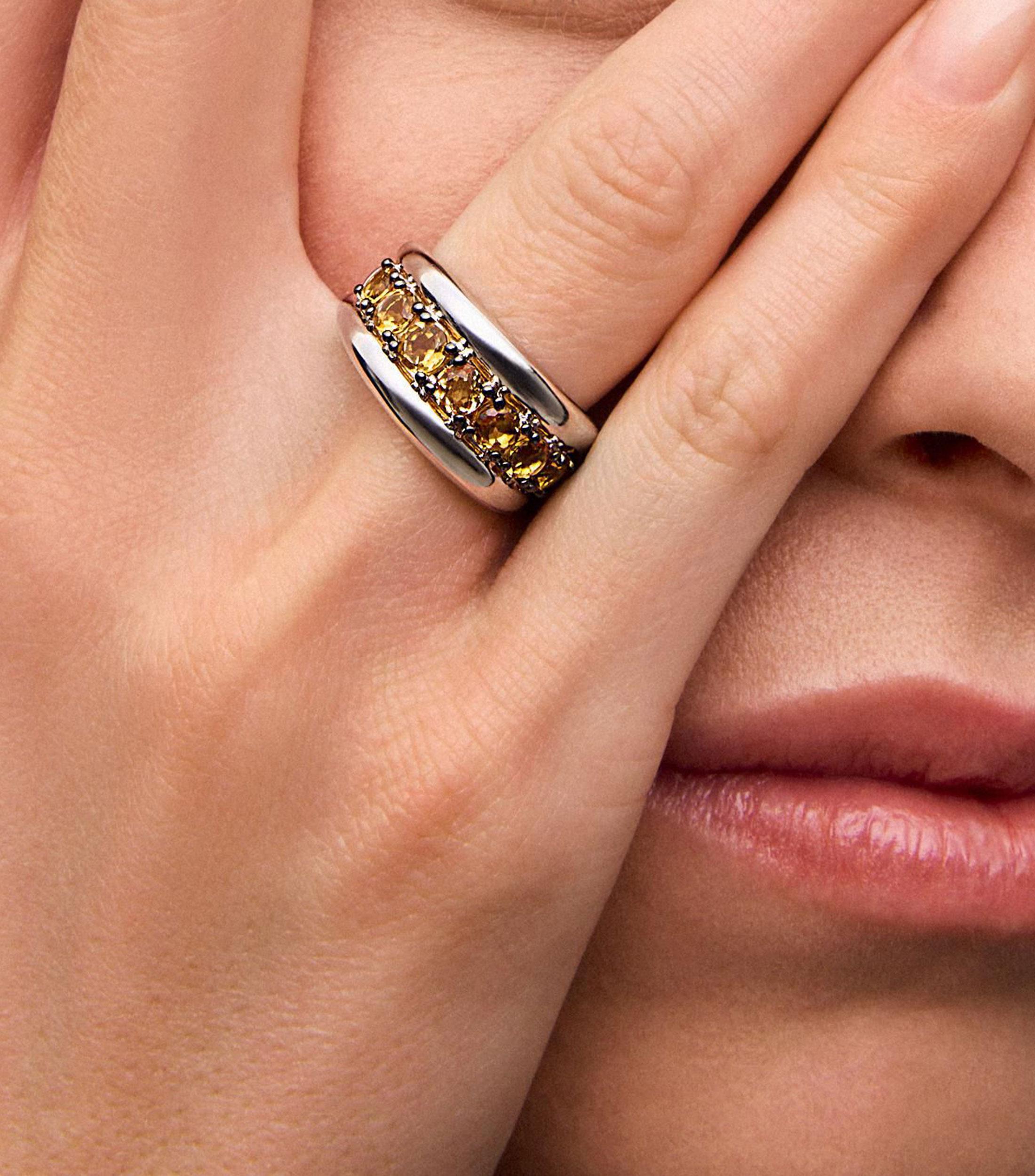 Anillo solitario en plata .925 con diamante Mujer