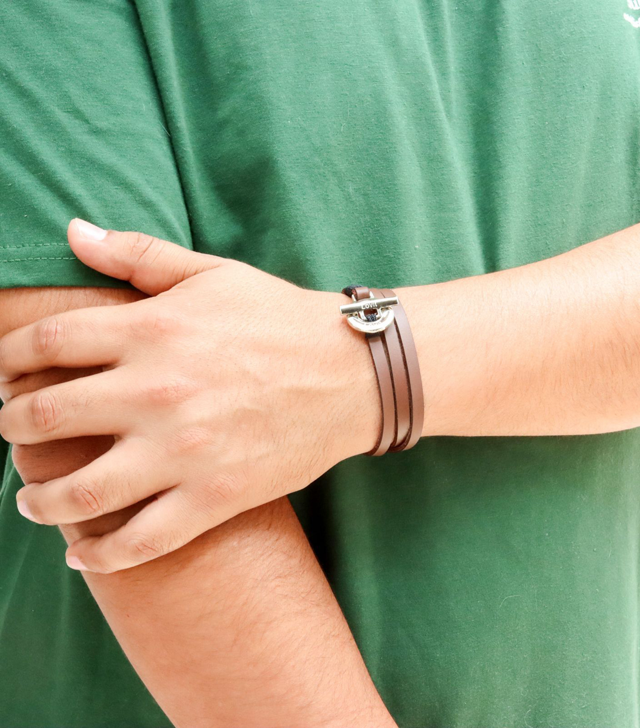 Pulsera en piel Hombre