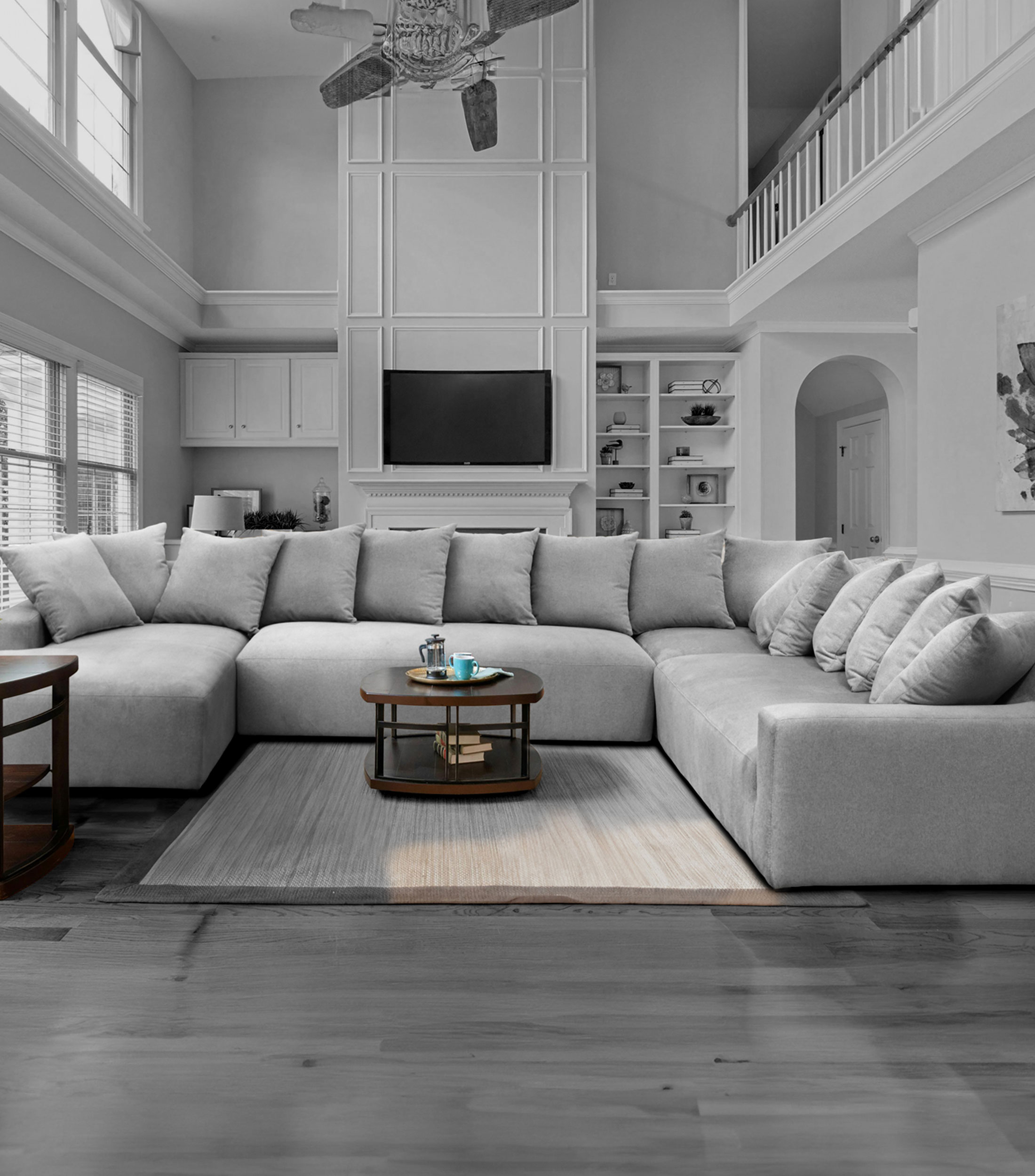 Chaise lounge izquierdo Peroni gris