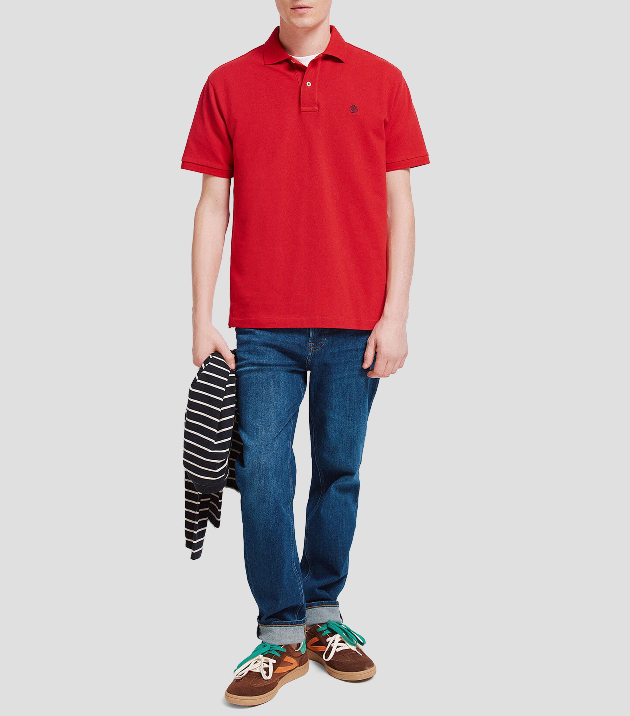 Playera tipo polo manga corta lisa Hombre