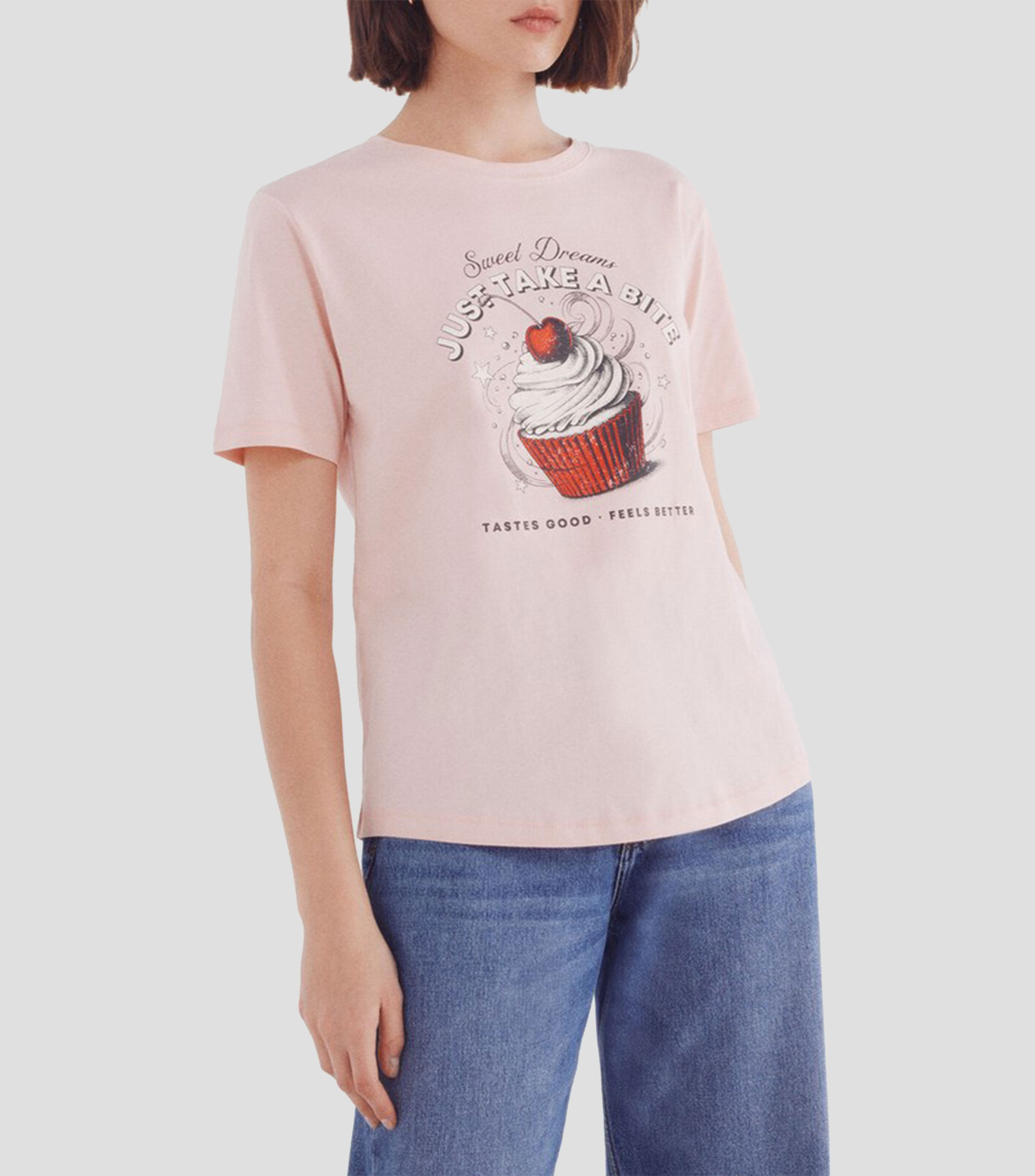 Playera estampada de manga corta Mujer