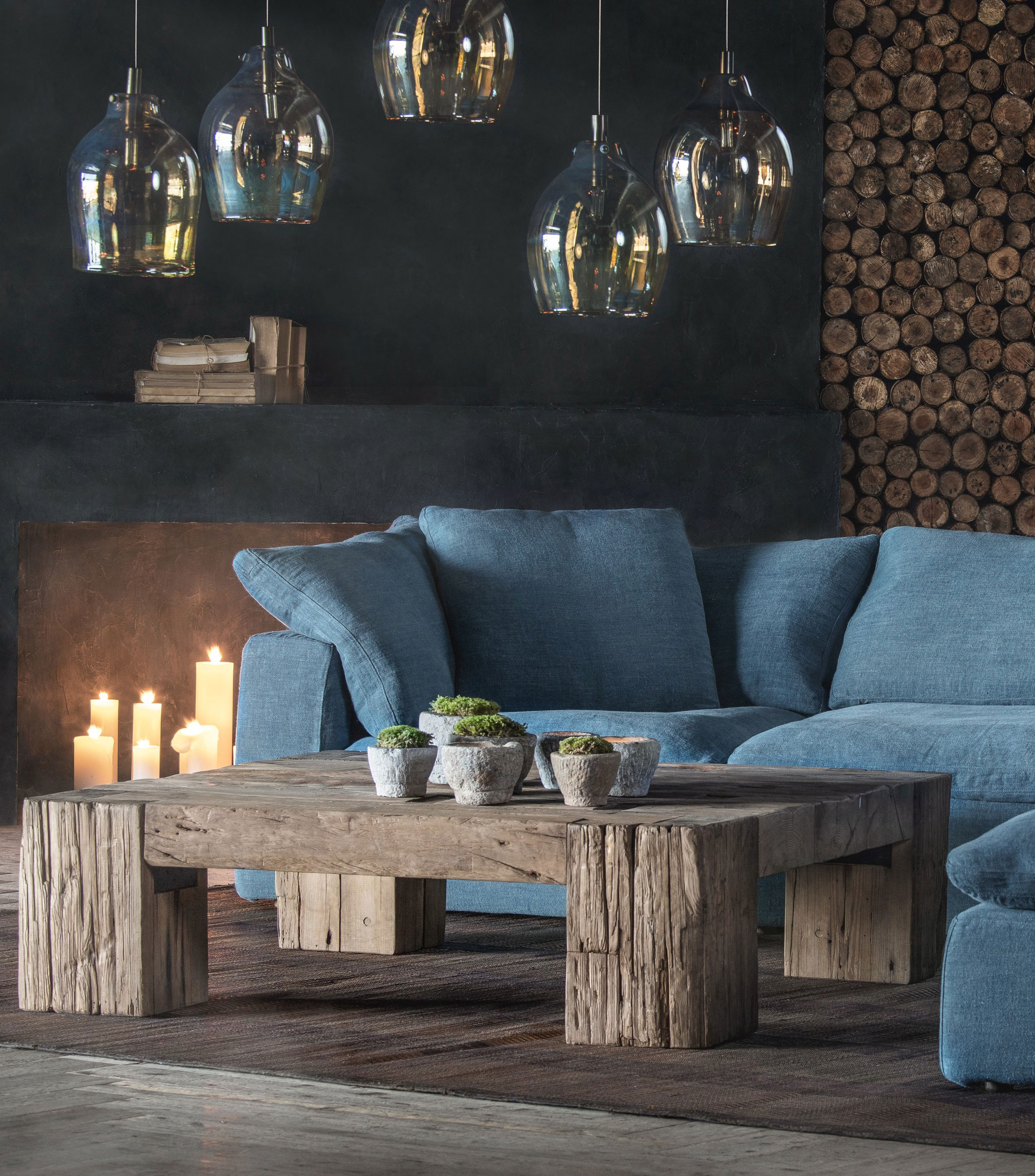 Mesa de centro English Beam en madera marrón