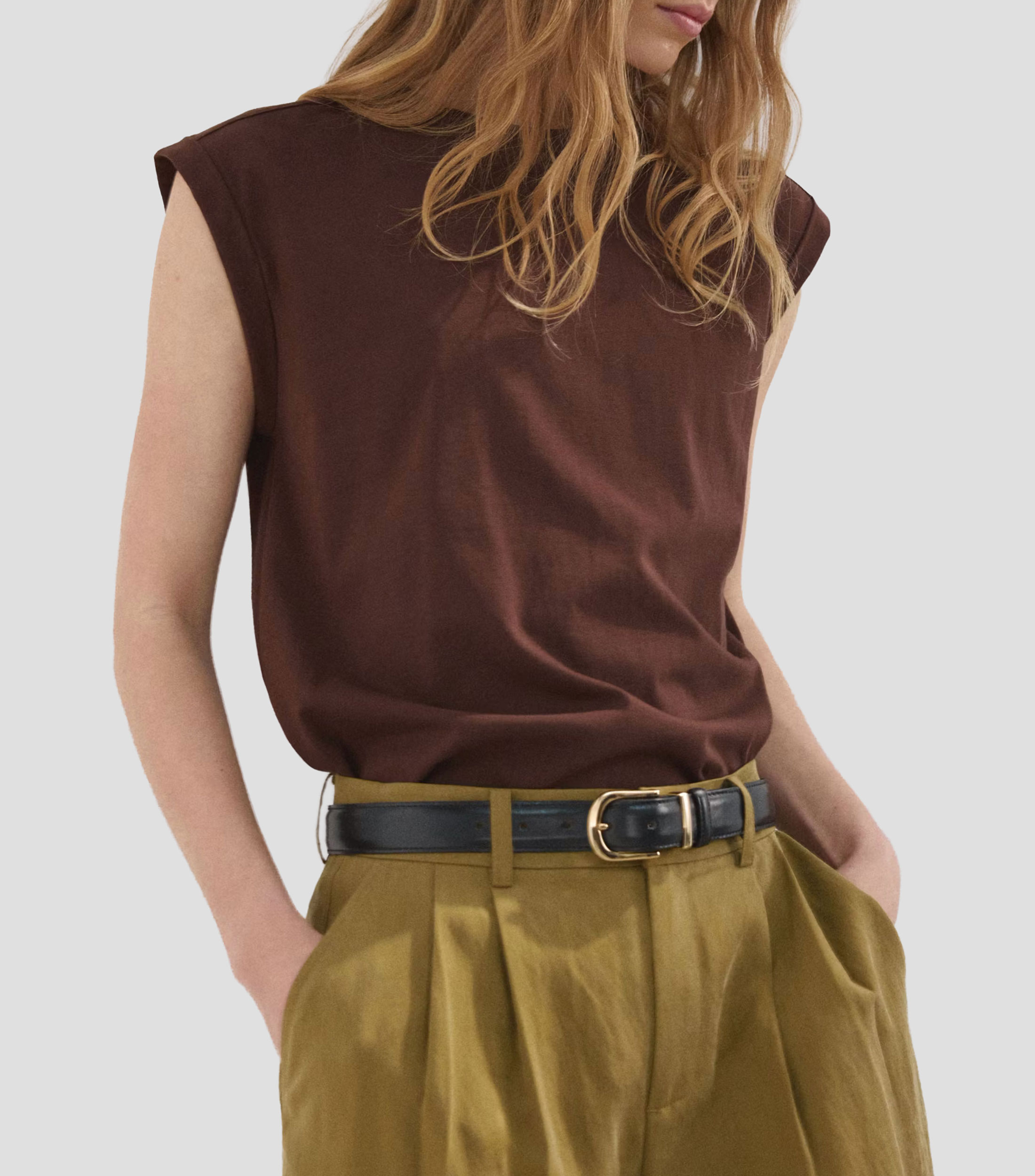 Playera cuello redondo manga corta lisa Mujer