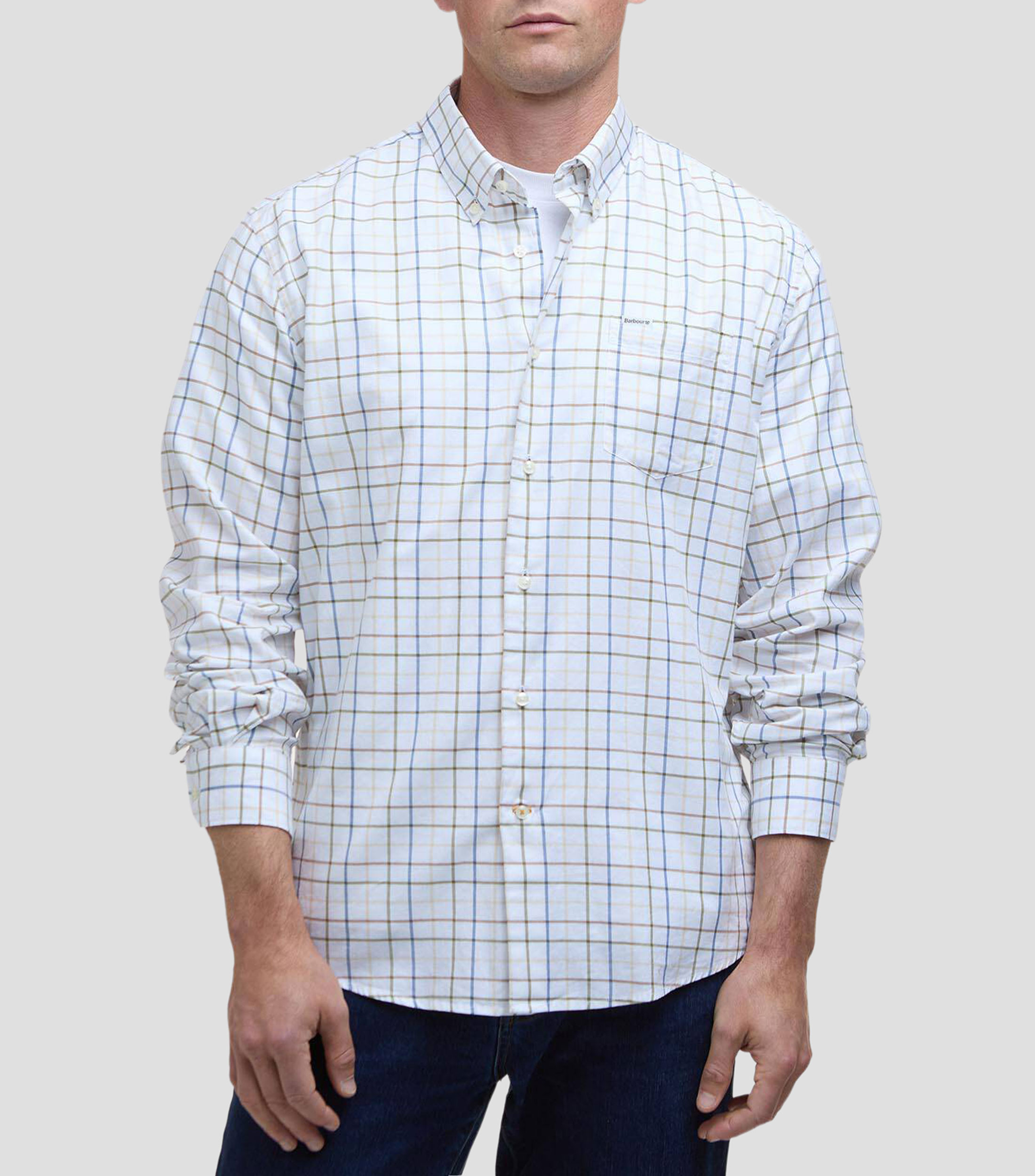 Camisa a cuadros manga larga Hombre