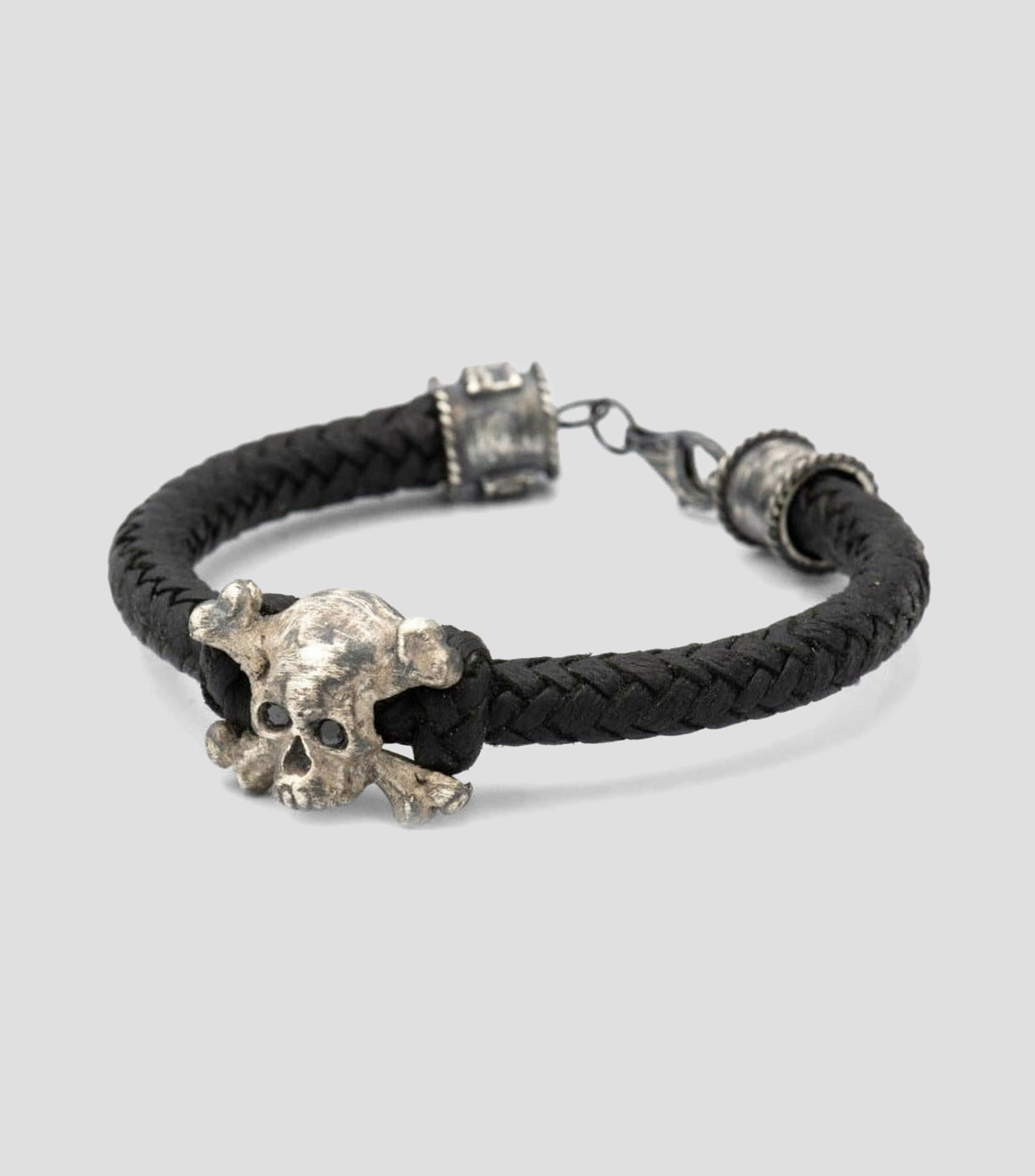 Pulsera calavera con ónix Hombre