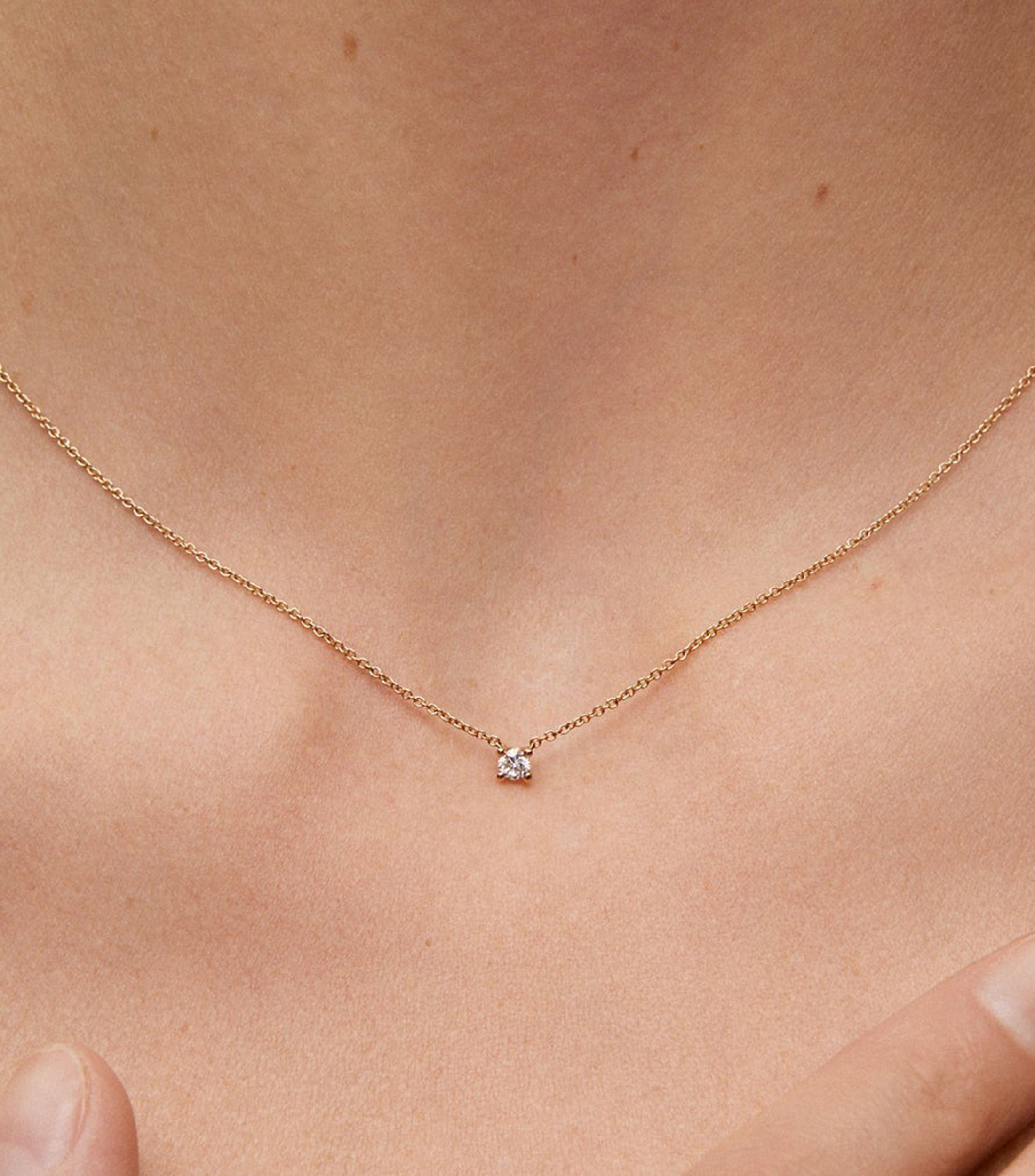 Collar en oro rosa 18 Kts con diamante Mujer