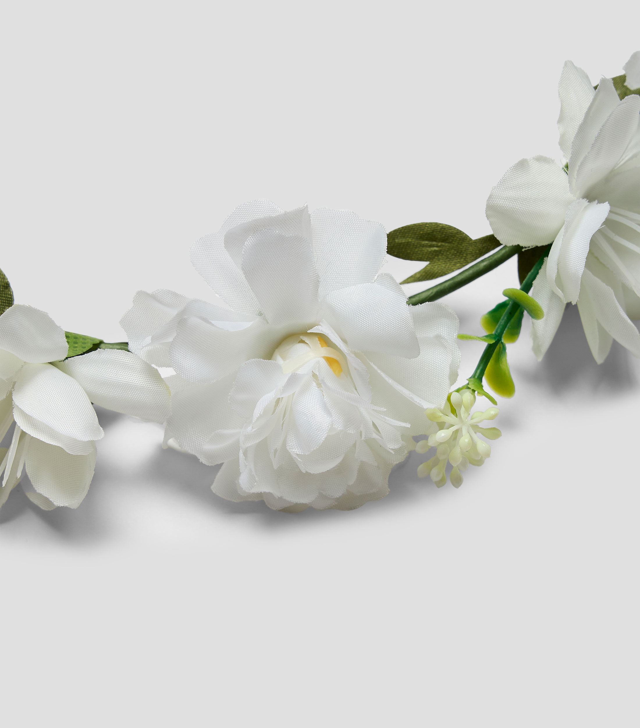 Diadema para ceremonia - Corona de flores blanca Nina