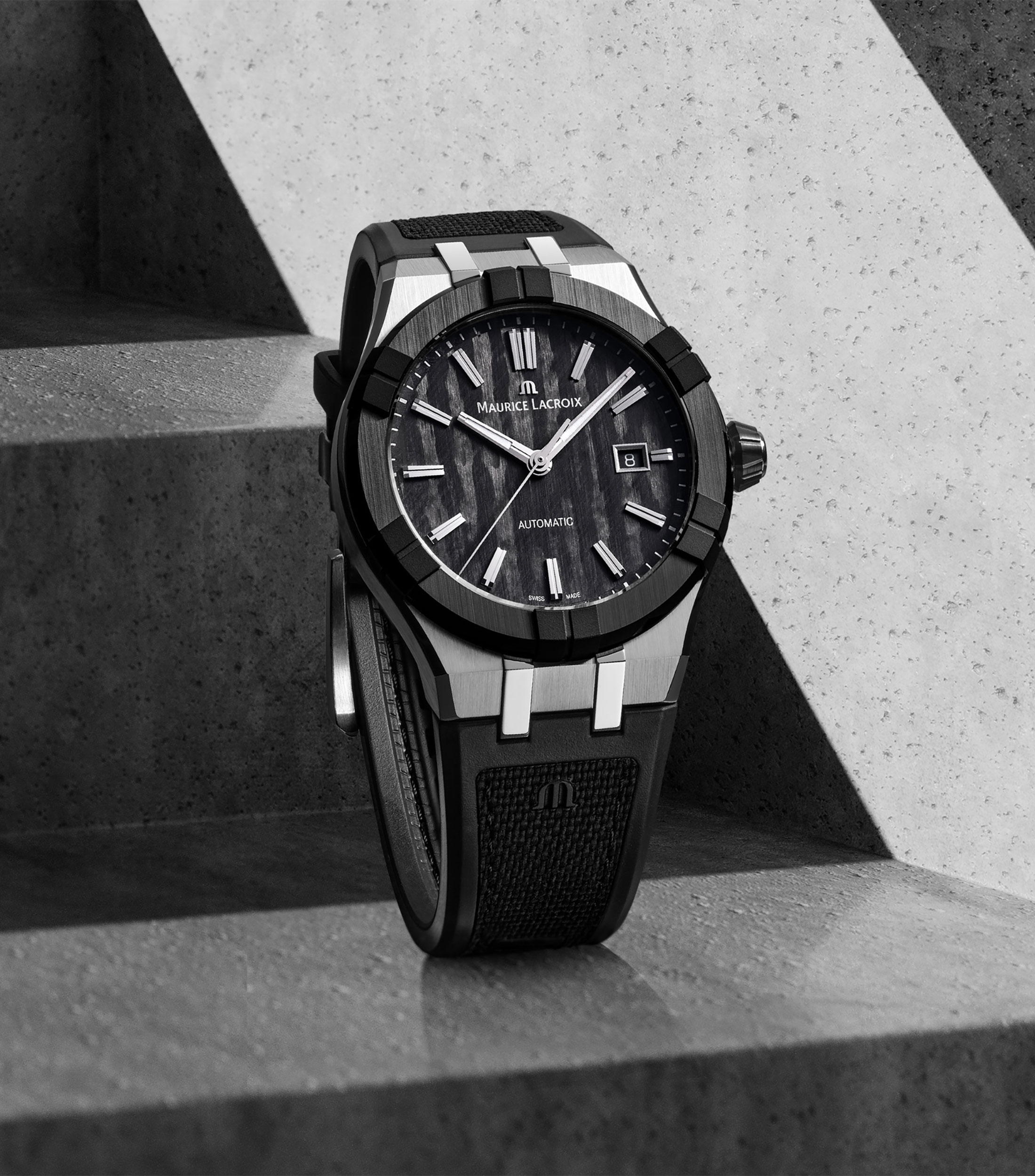 Reloj para Hombre Aikon Casual, Plateado, Negro
