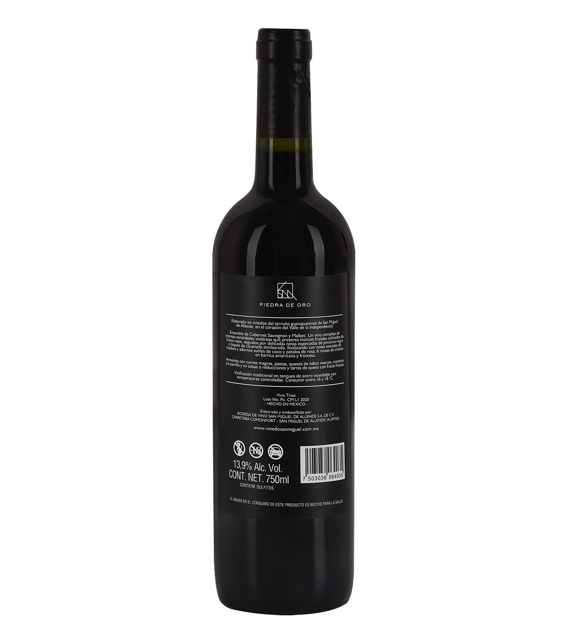 Vino Tinto Ensamble Piedra de Oro, 750 ml