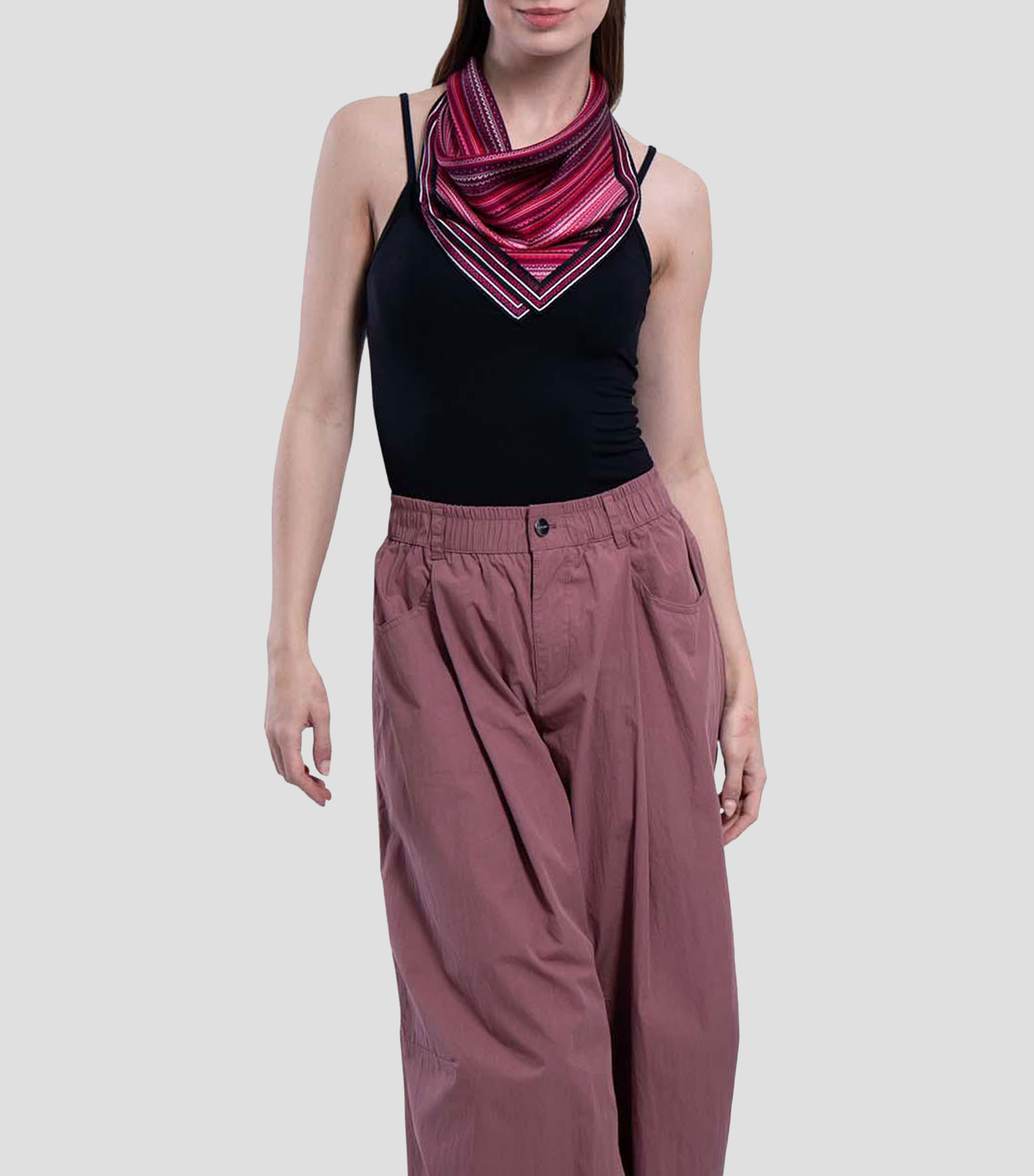 Mascada en seda con estampado Grecas Prehispánicas Mujer