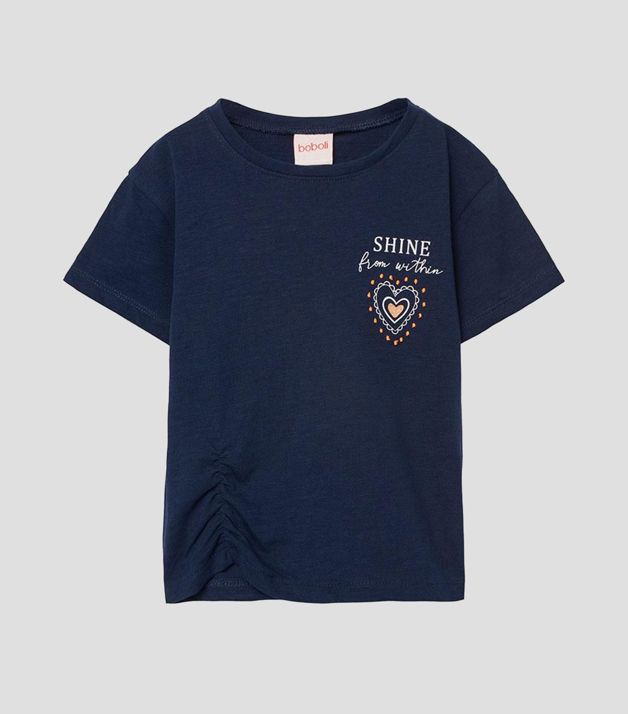 Playera cuello redondo manga corta estampada Niña