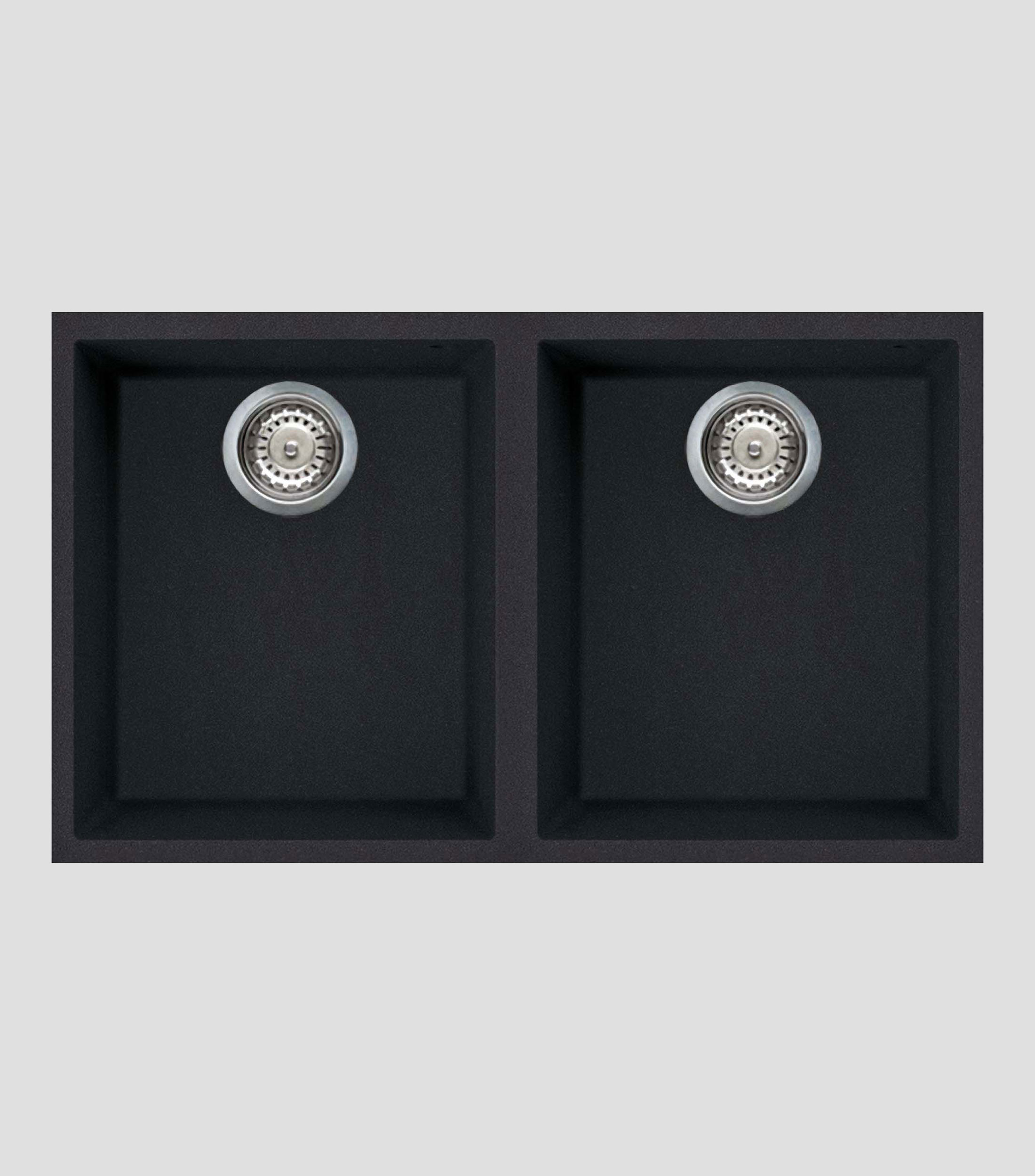 Tarja para cocina Doble Tina, Negro Granito