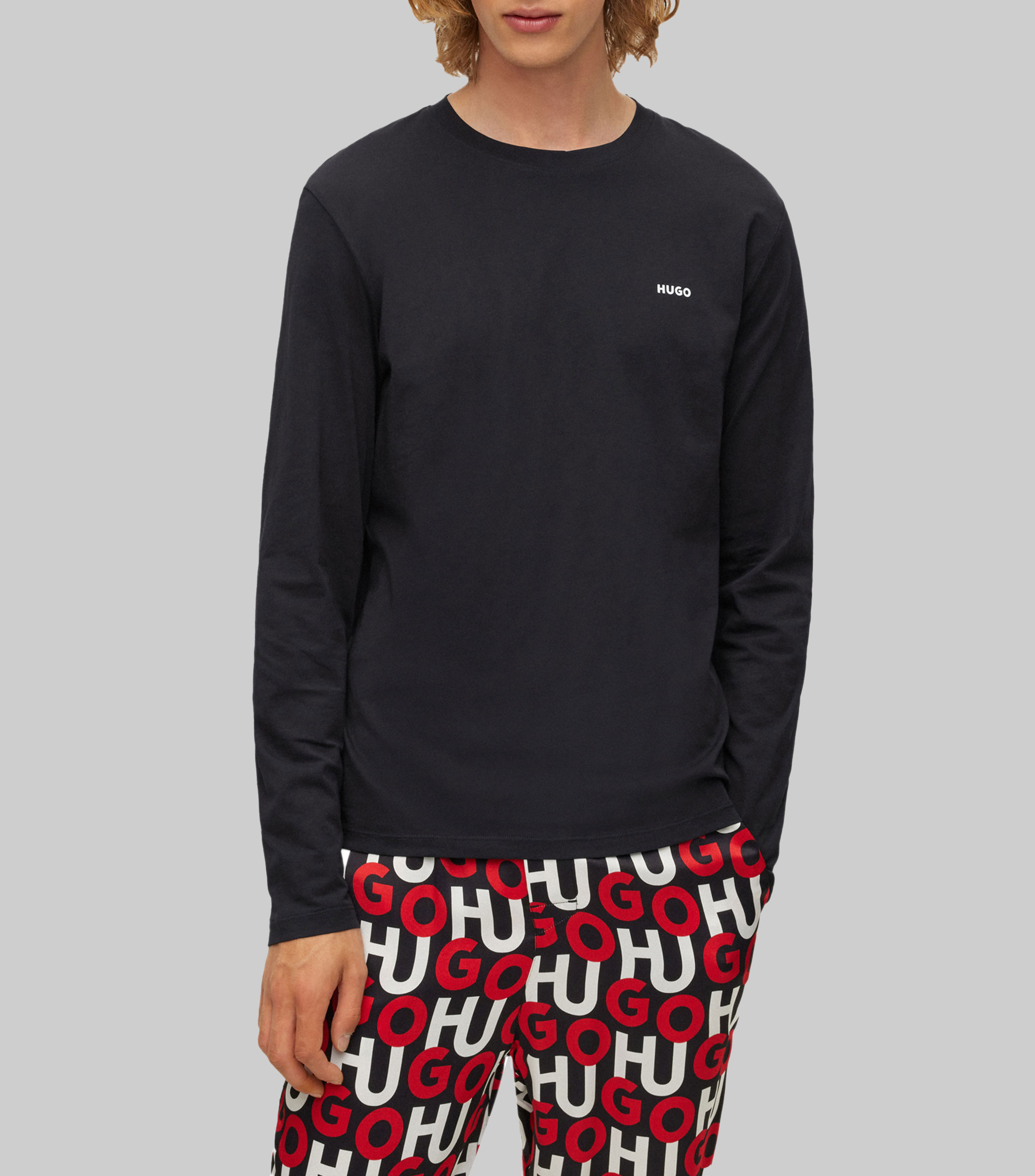 Playera de manga larga con logo Hombre
