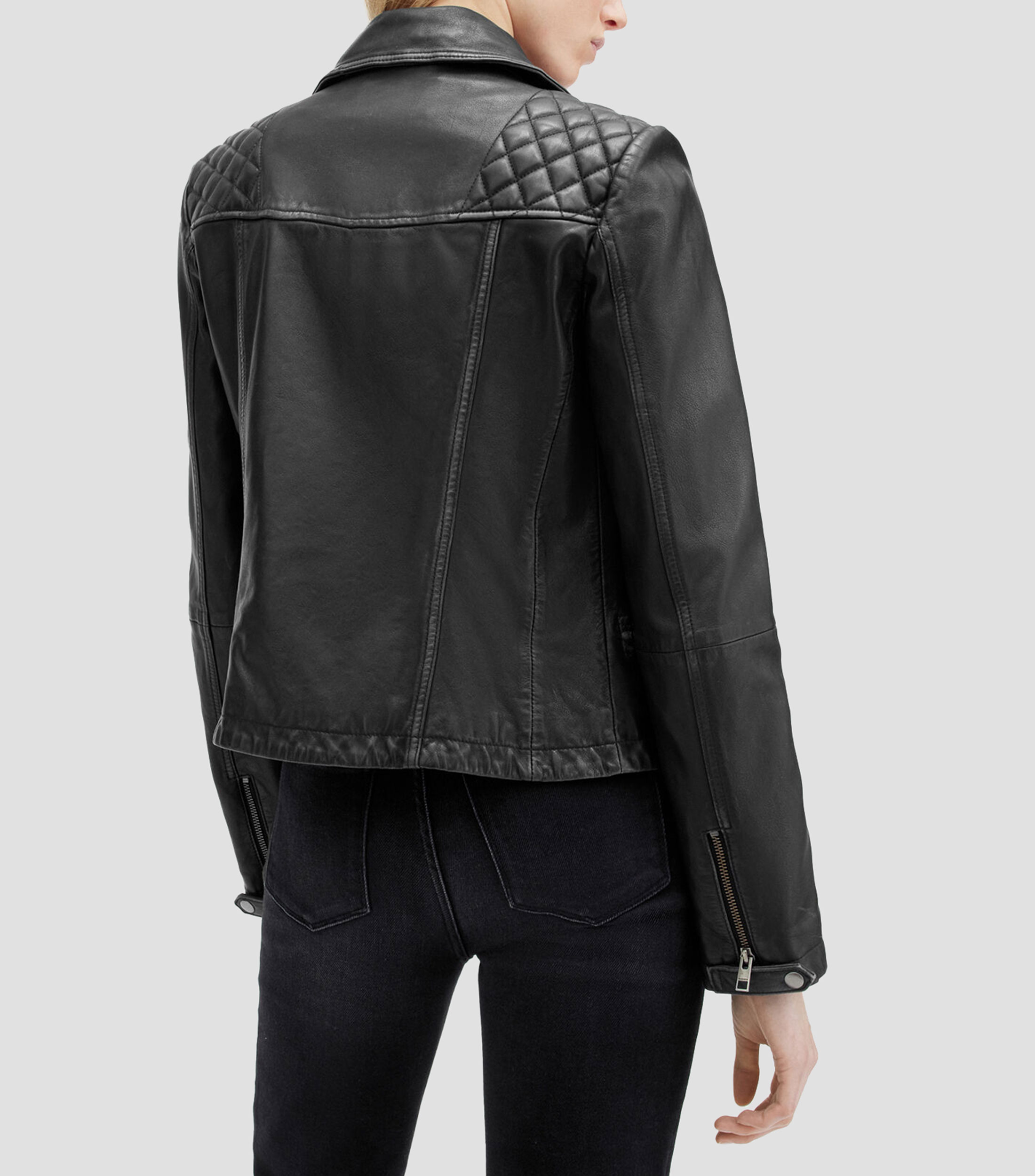 Chamarra Biker en piel Mujer