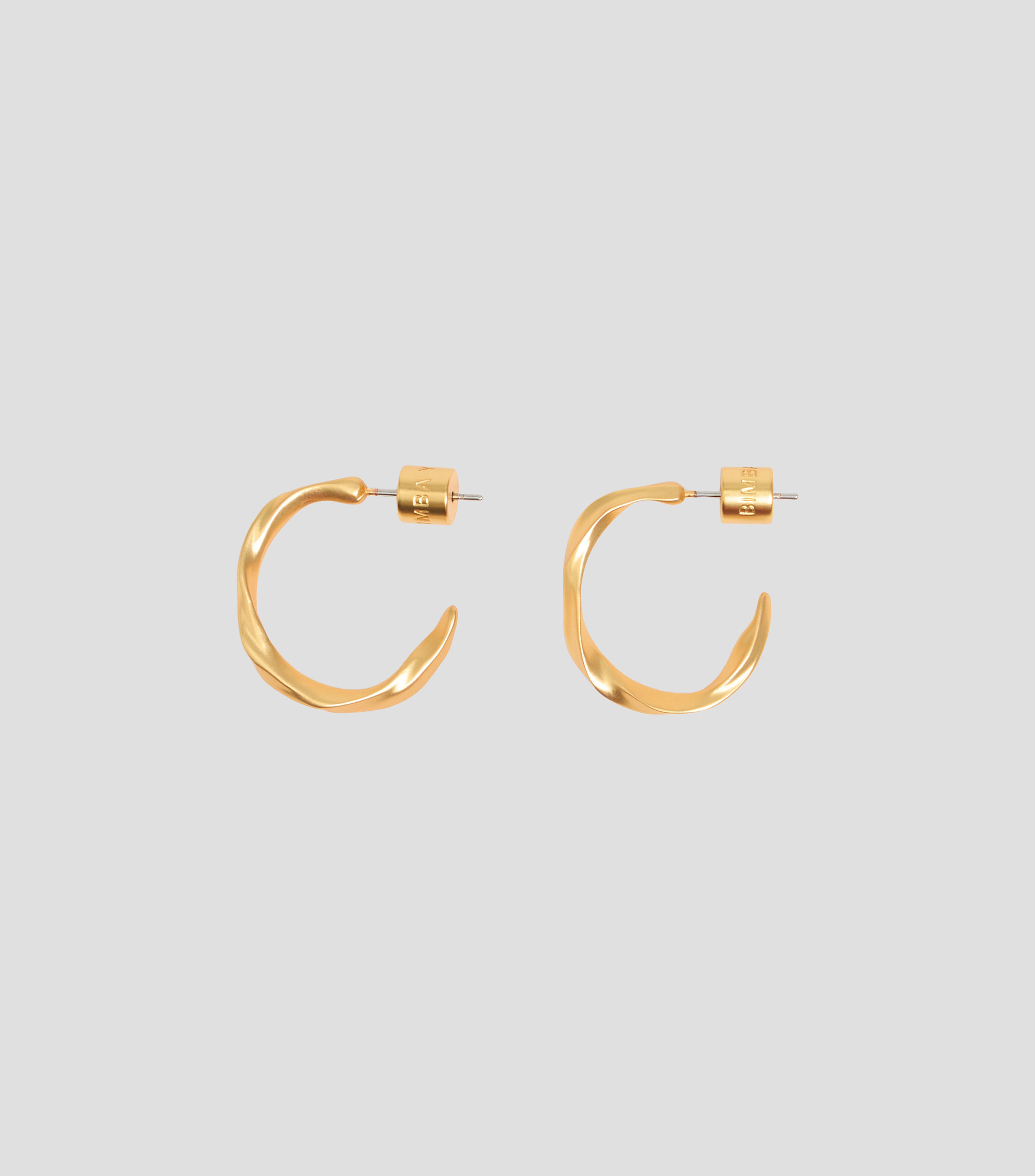 Pendientes aro irregular dorado mate Mujer