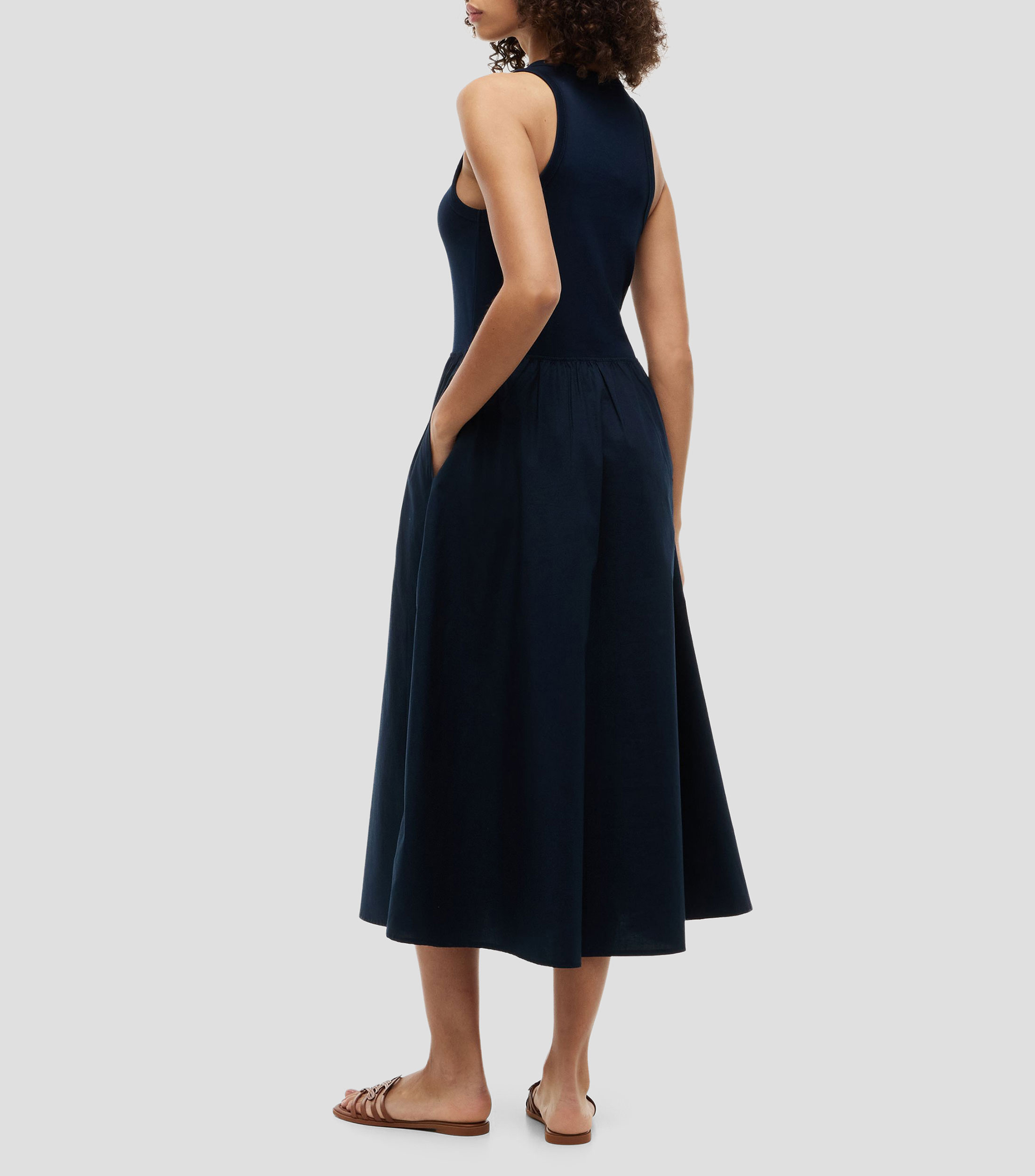 Vestido largo liso Mujer