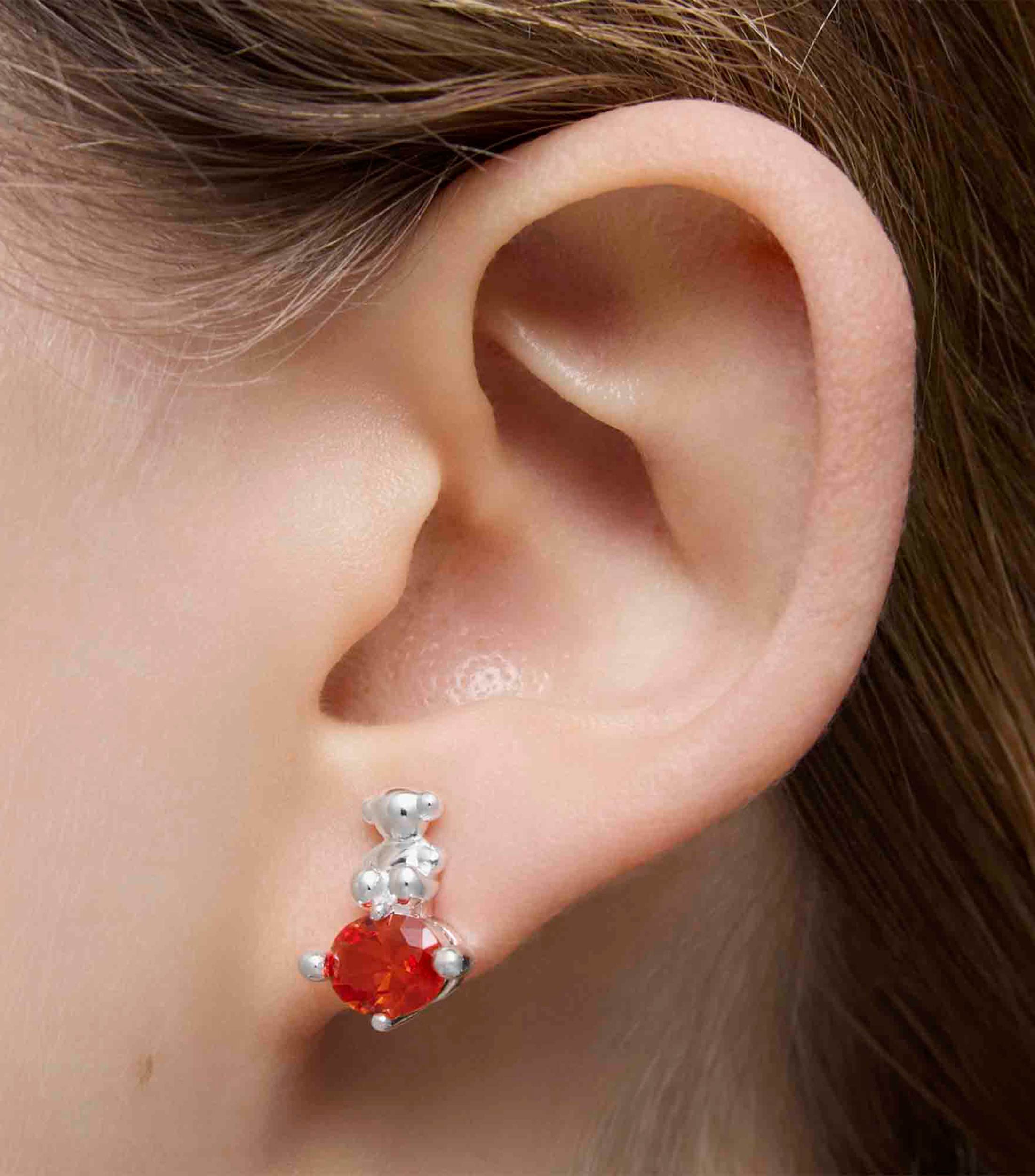 Aretes en Plata Bold Bear Mujer