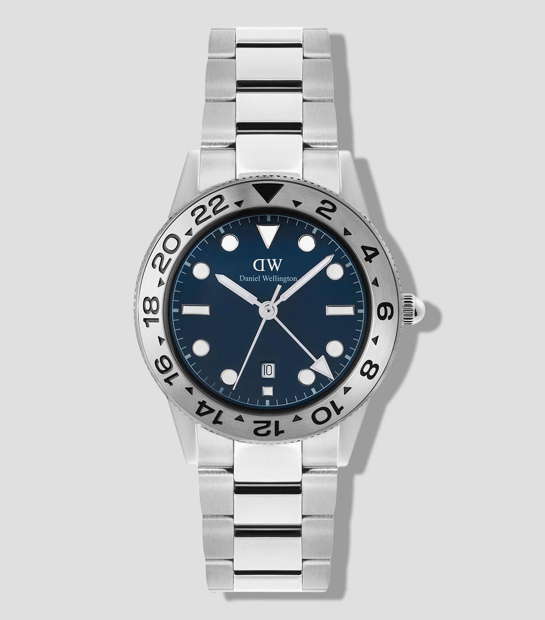Reloj para hombre Iconic GMT casual, plateado