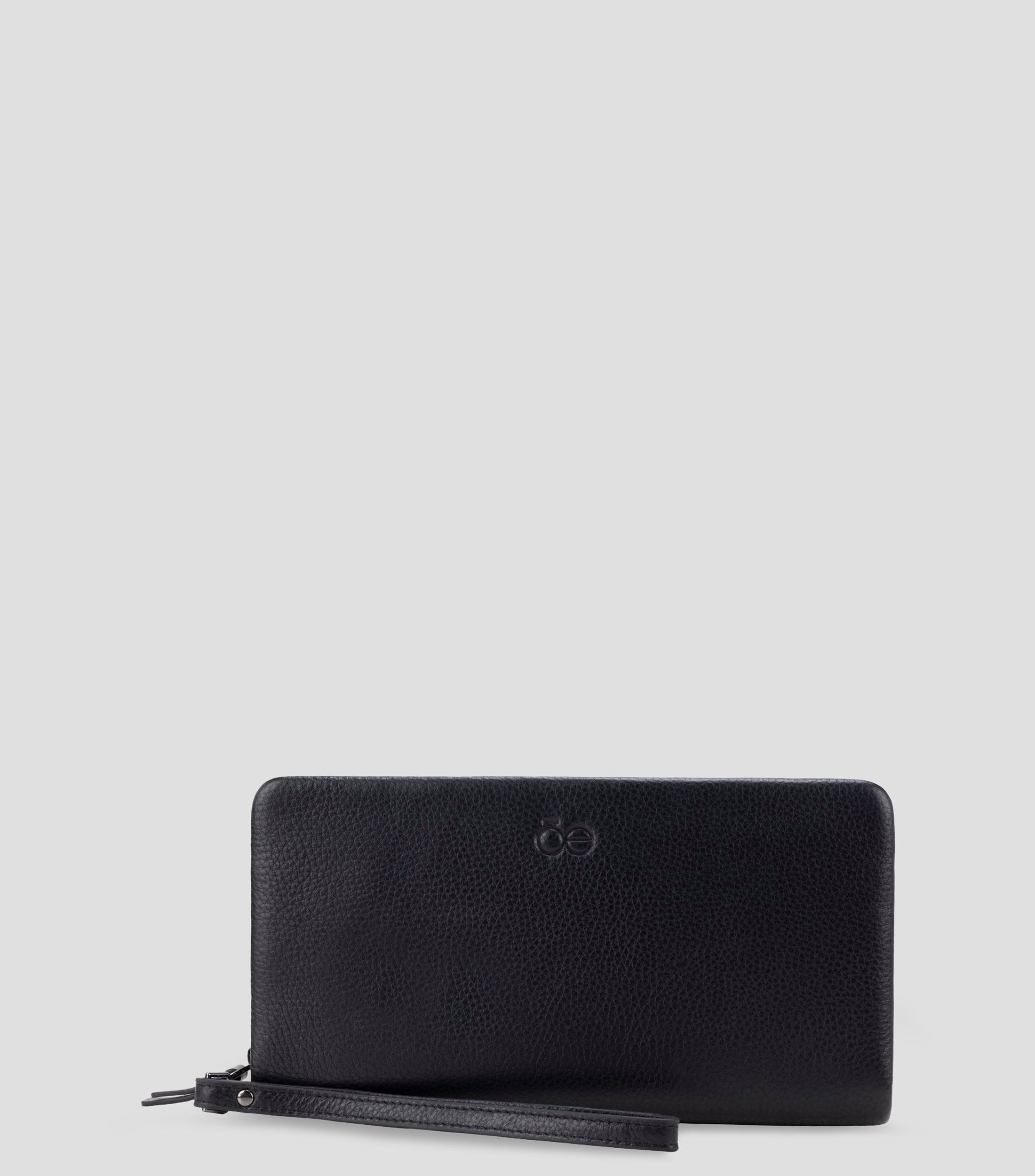 Cartera negro en piel lisa Hombre