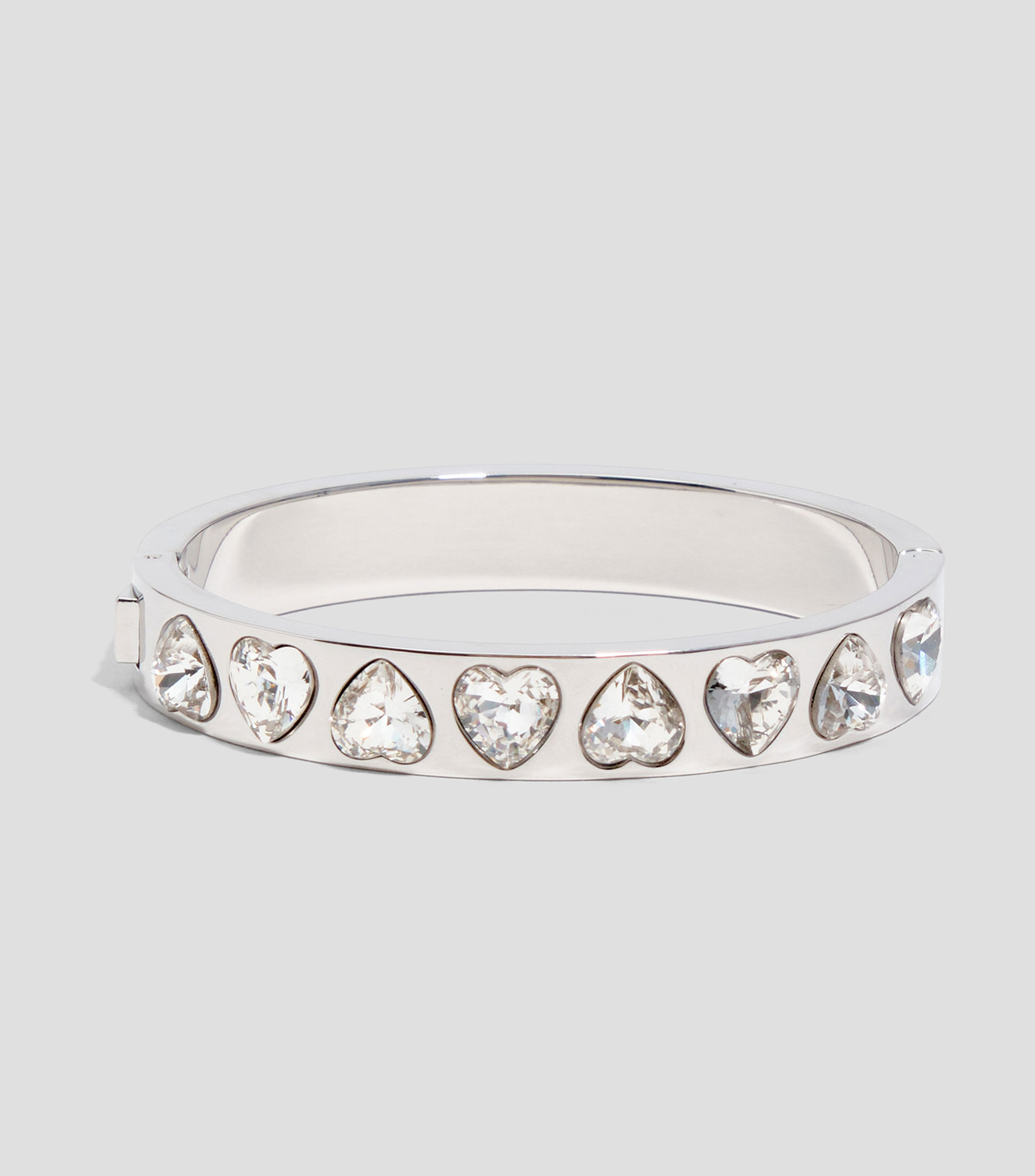 Pulsera cristales corazón plateada Mujer
