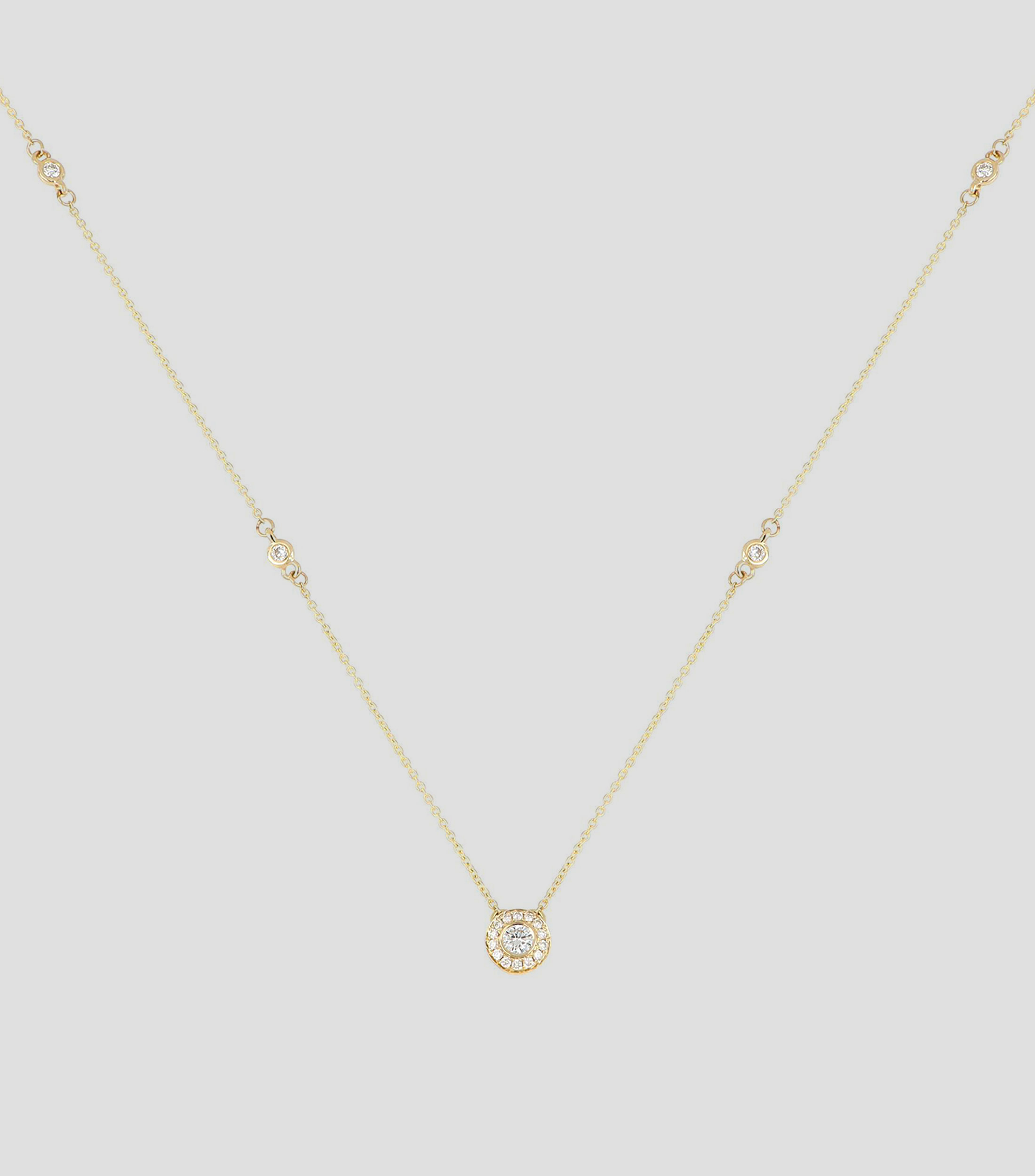 Gargantilla en oro amarillo de 14 kilates con diamante Mujer