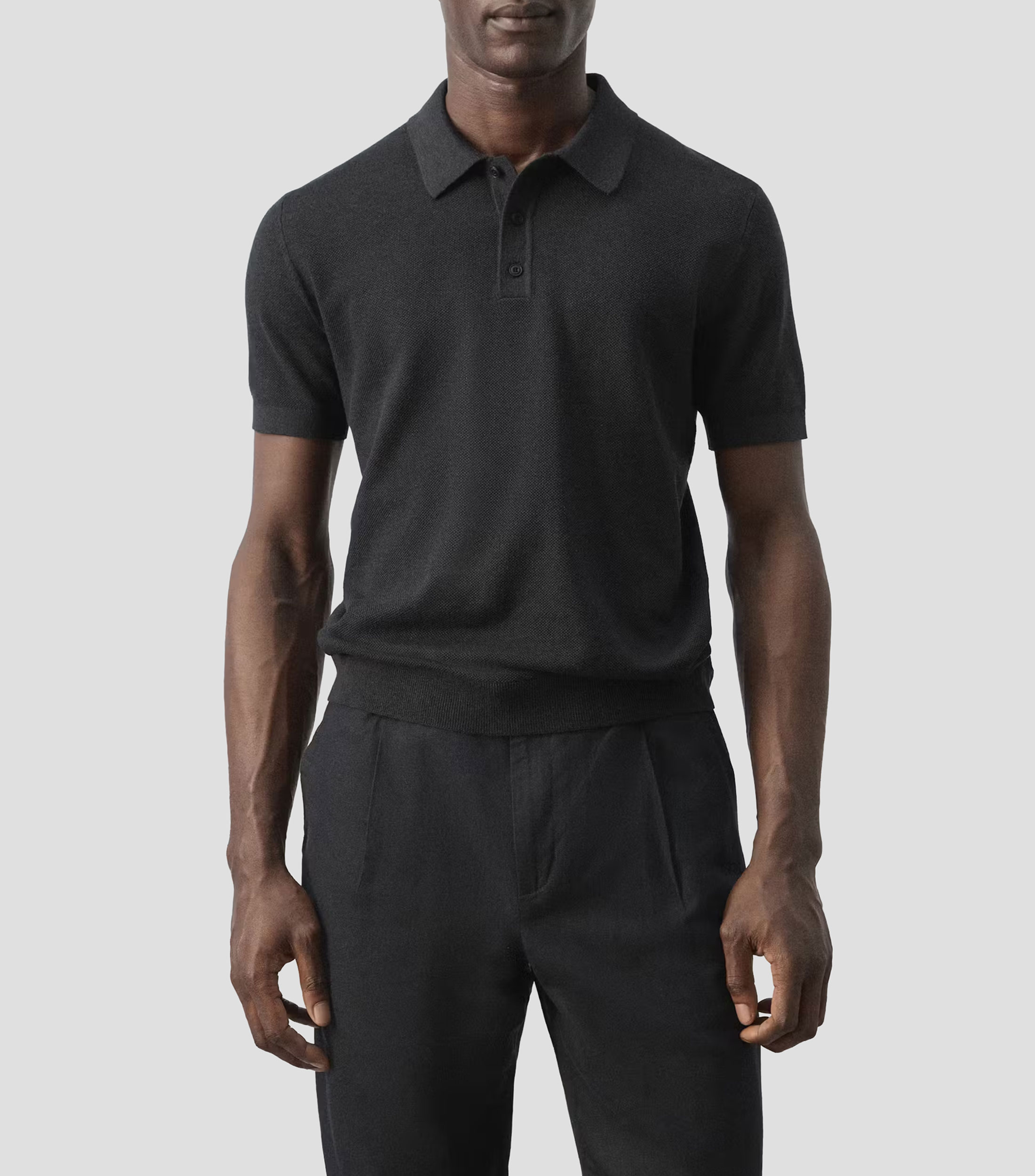 Playera polo manga corta lisa Hombre