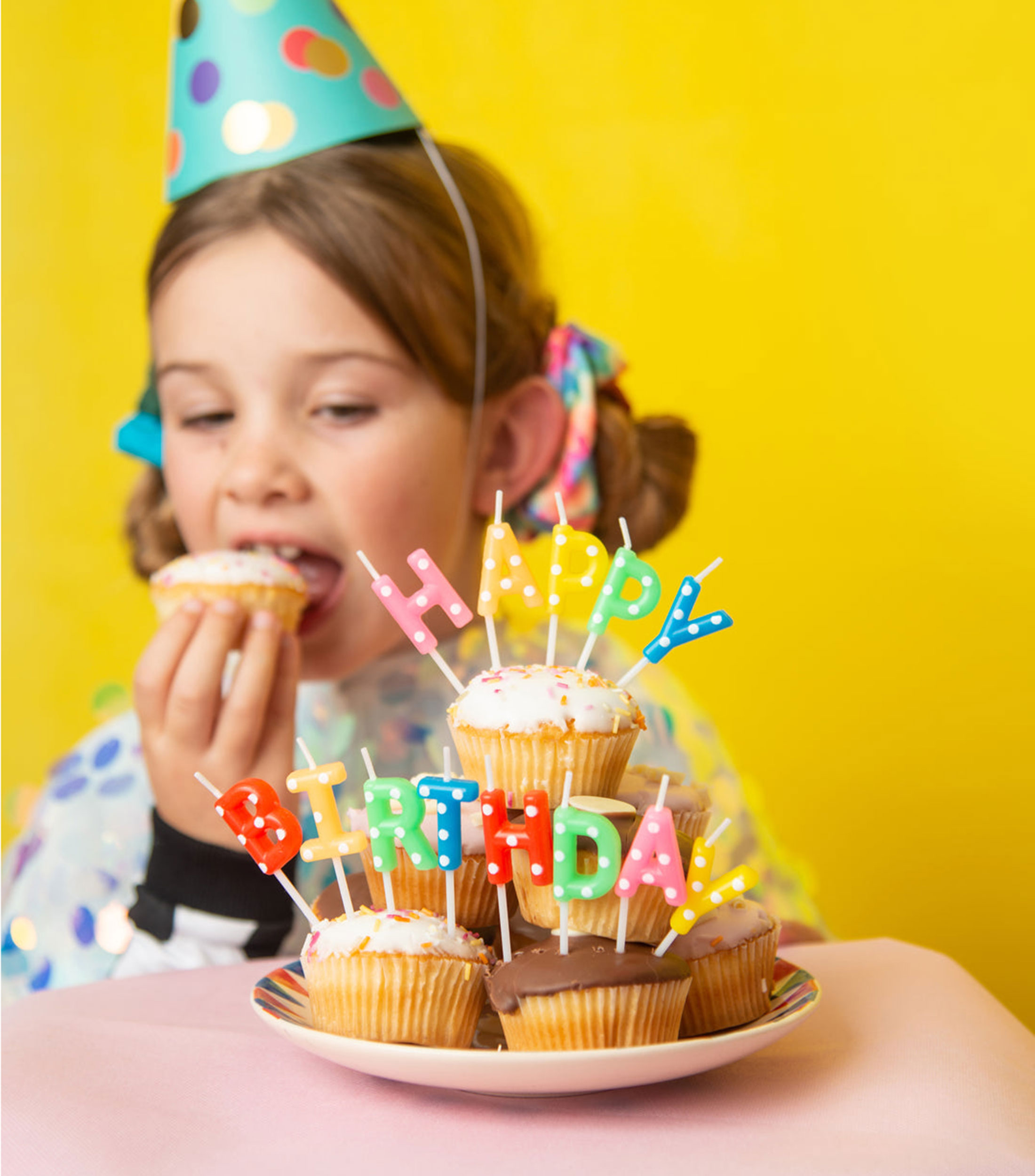 Velas para pastel "Happy Birthday" multicolor