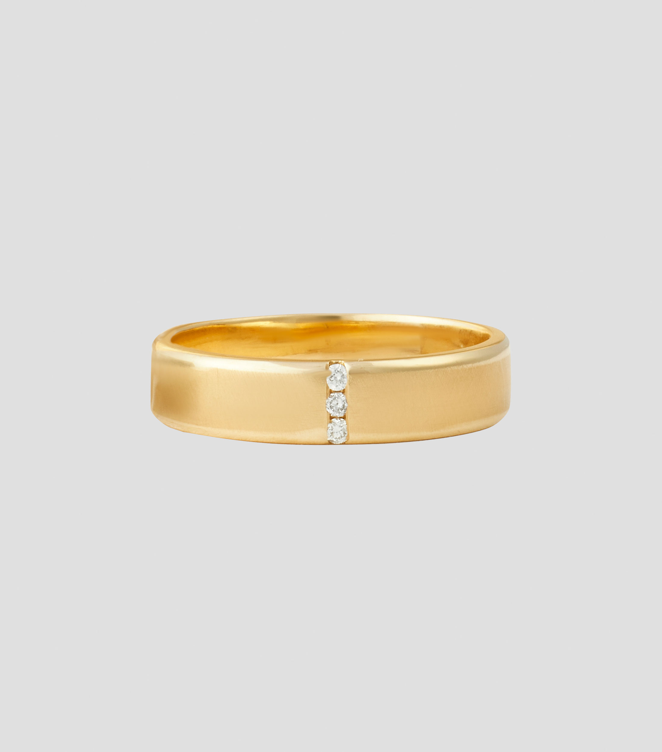 Anillo en oro amarillo de 14 kilates con diamante Mujer