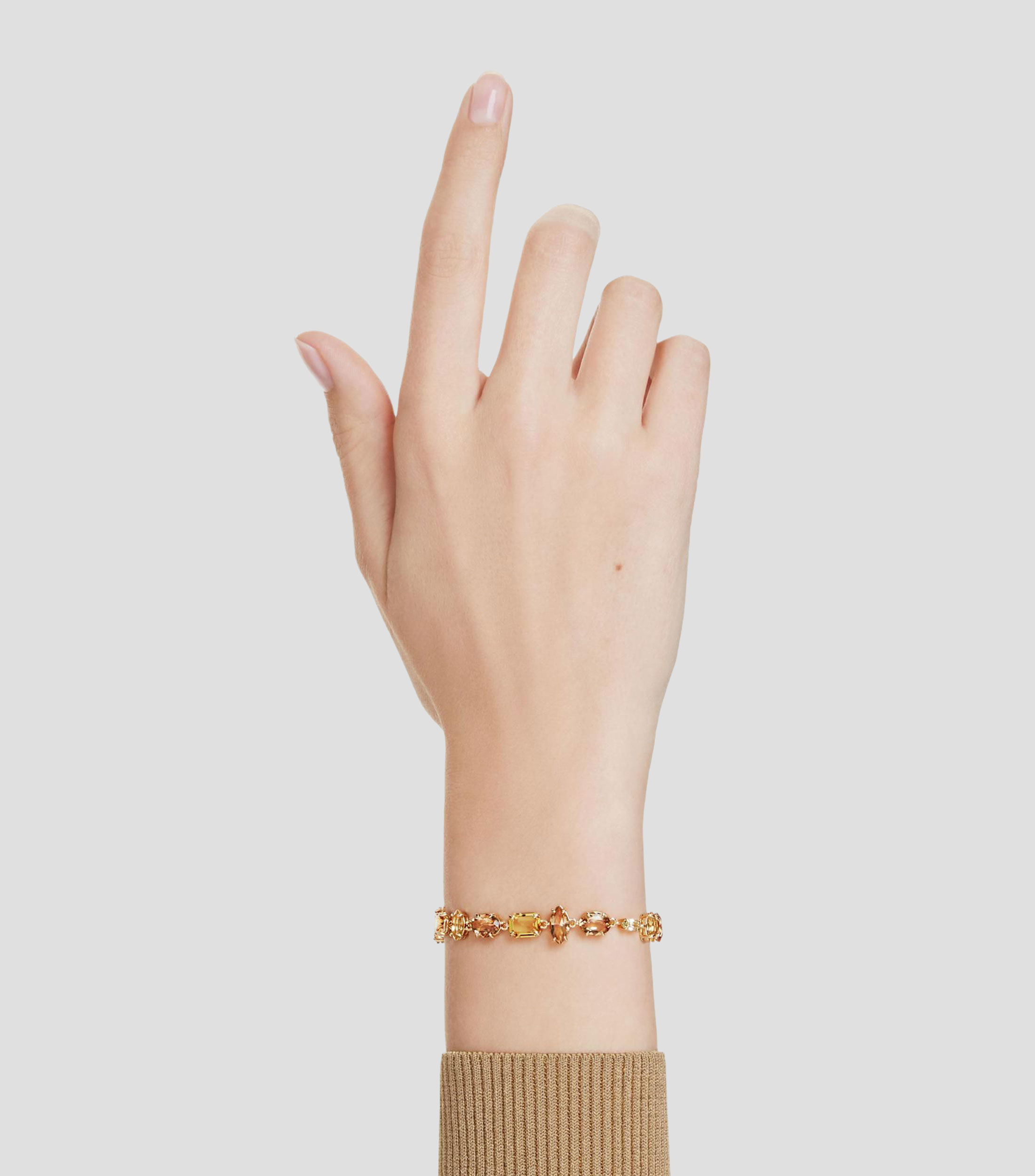 Brazalete con cristales de cortes mixtos en tonos amarillos Gema Mujer