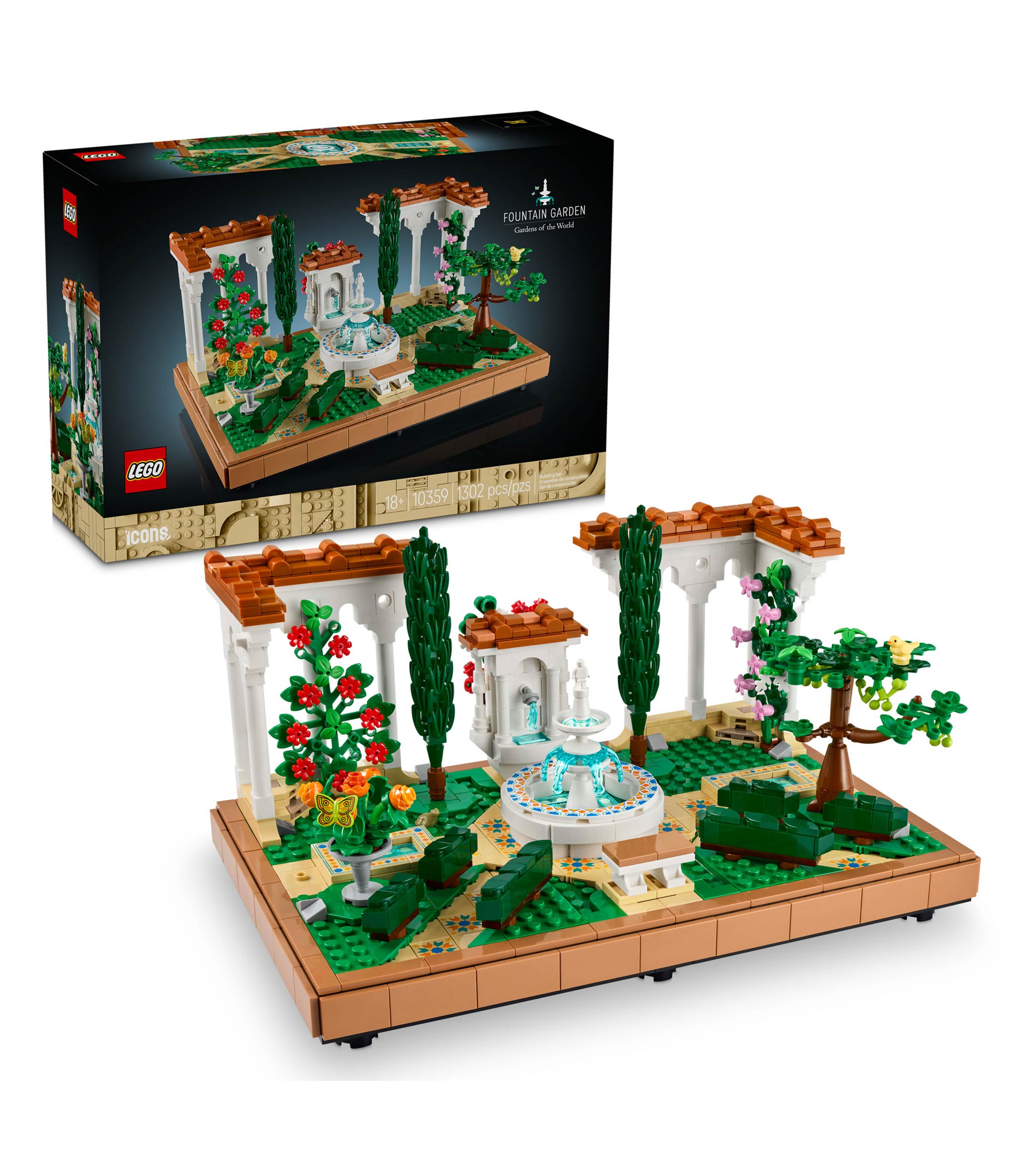 Lego Icons Jardín con Fuente Set de construcción 10359