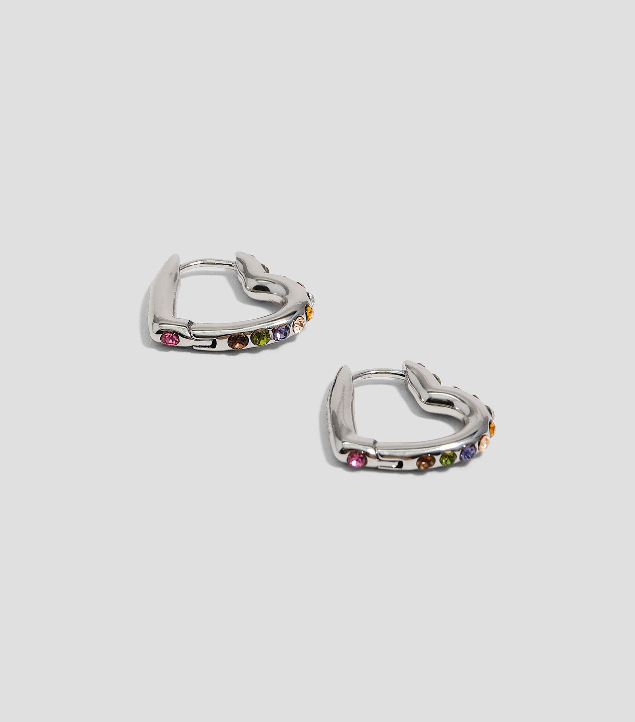 Aretes de Corazon con cristales multicolores Mujer