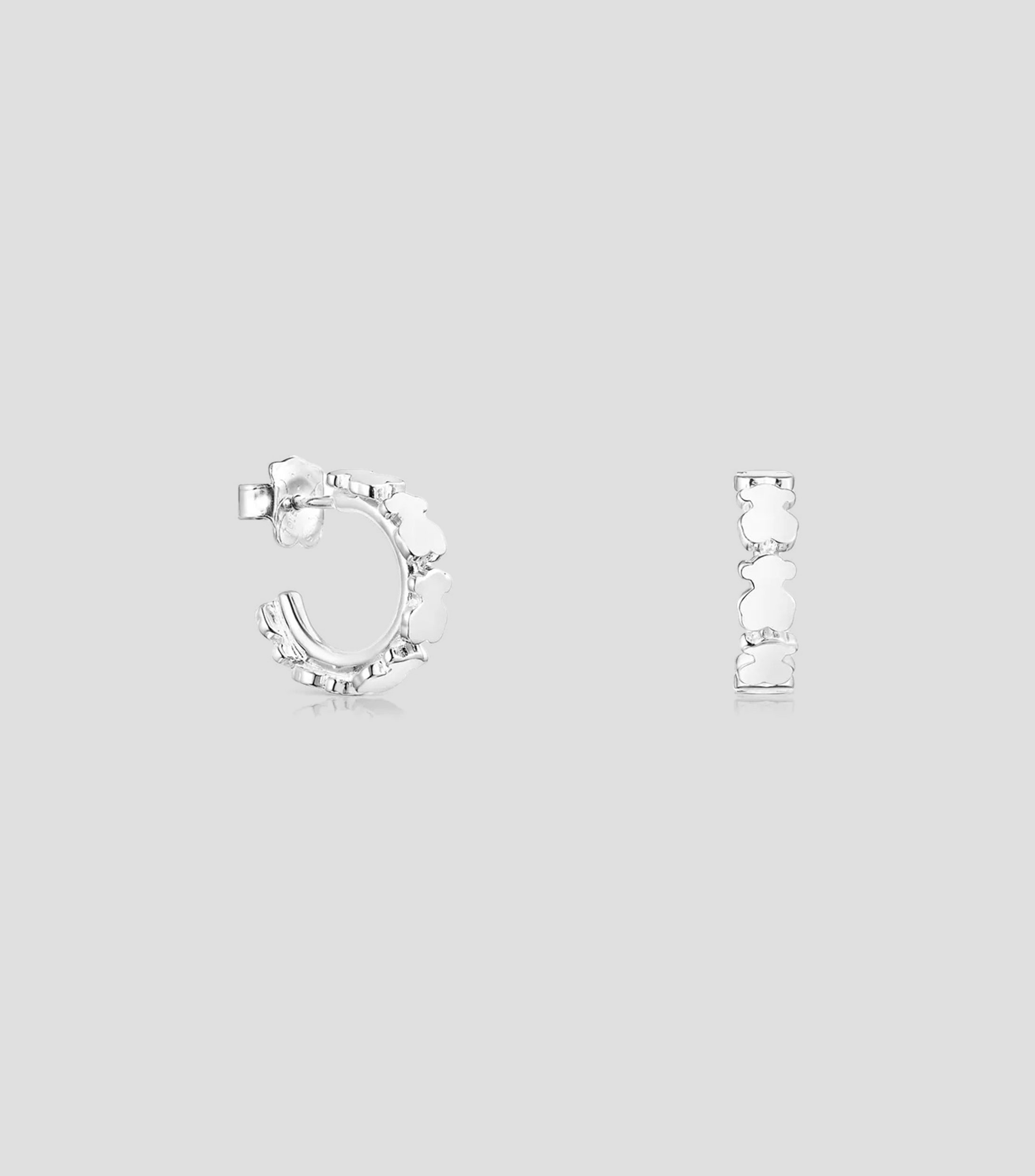 Aretes en plata .925 con osos Straight Mujer