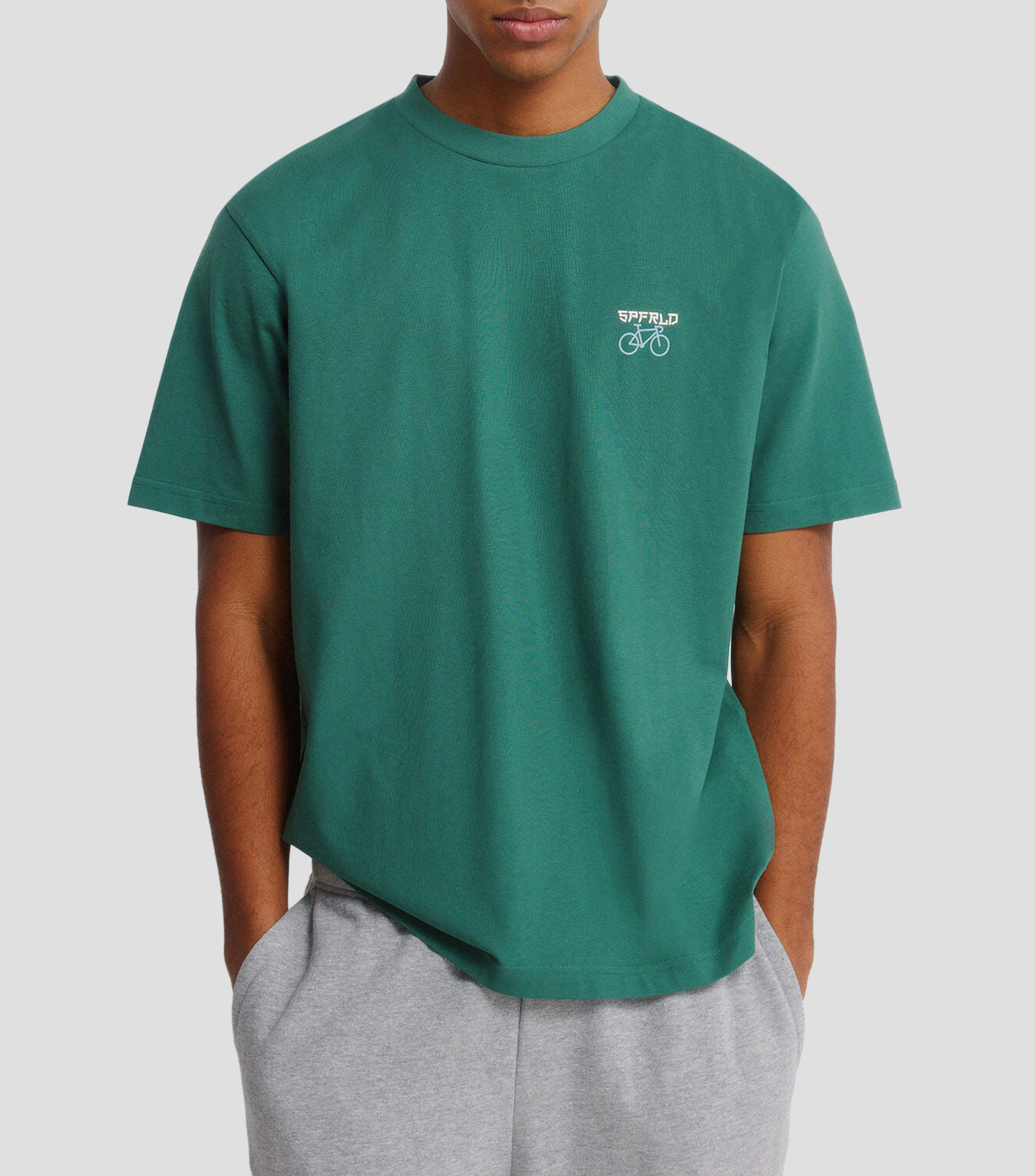 Playera cuello redondo manga corta con estampado Hombre