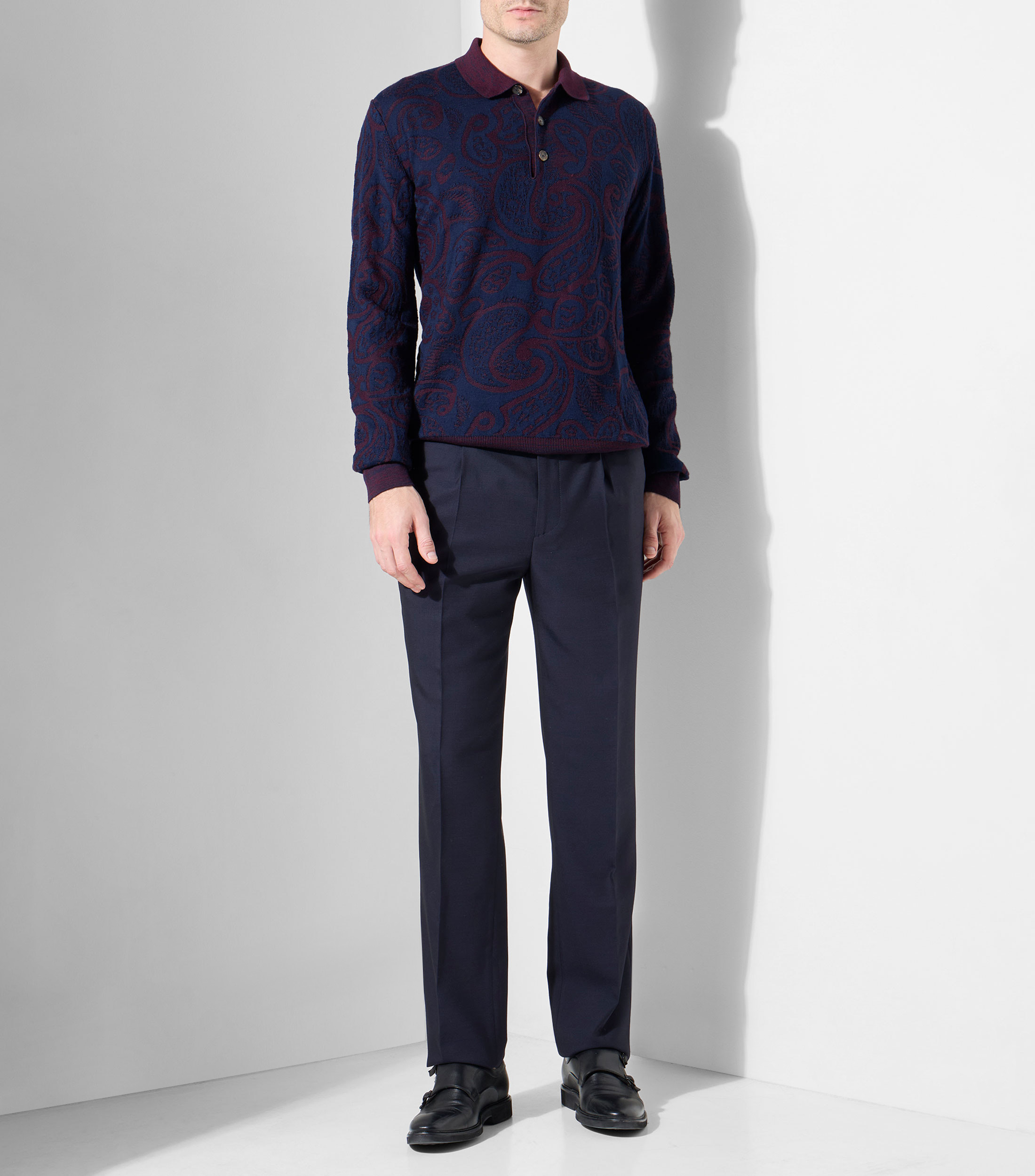Suéter cuello tipo polo Hombre