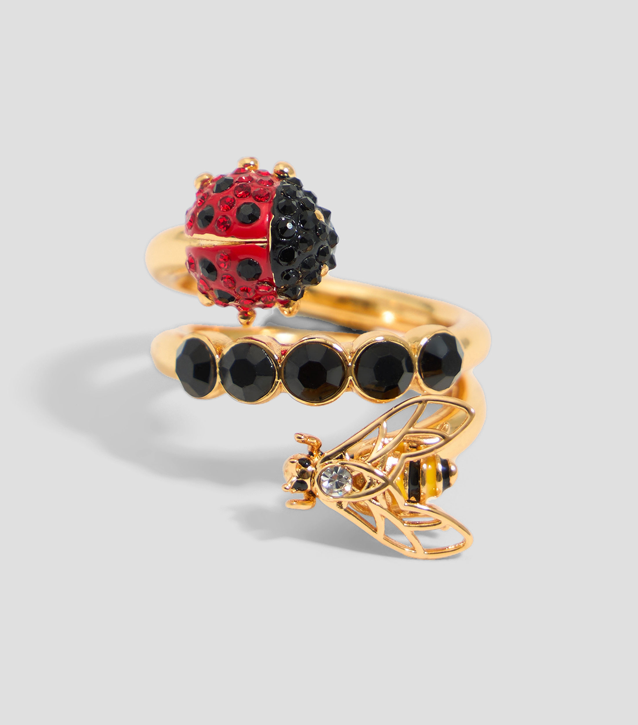 Anillo Espiral Abeja y Catarina Mujer