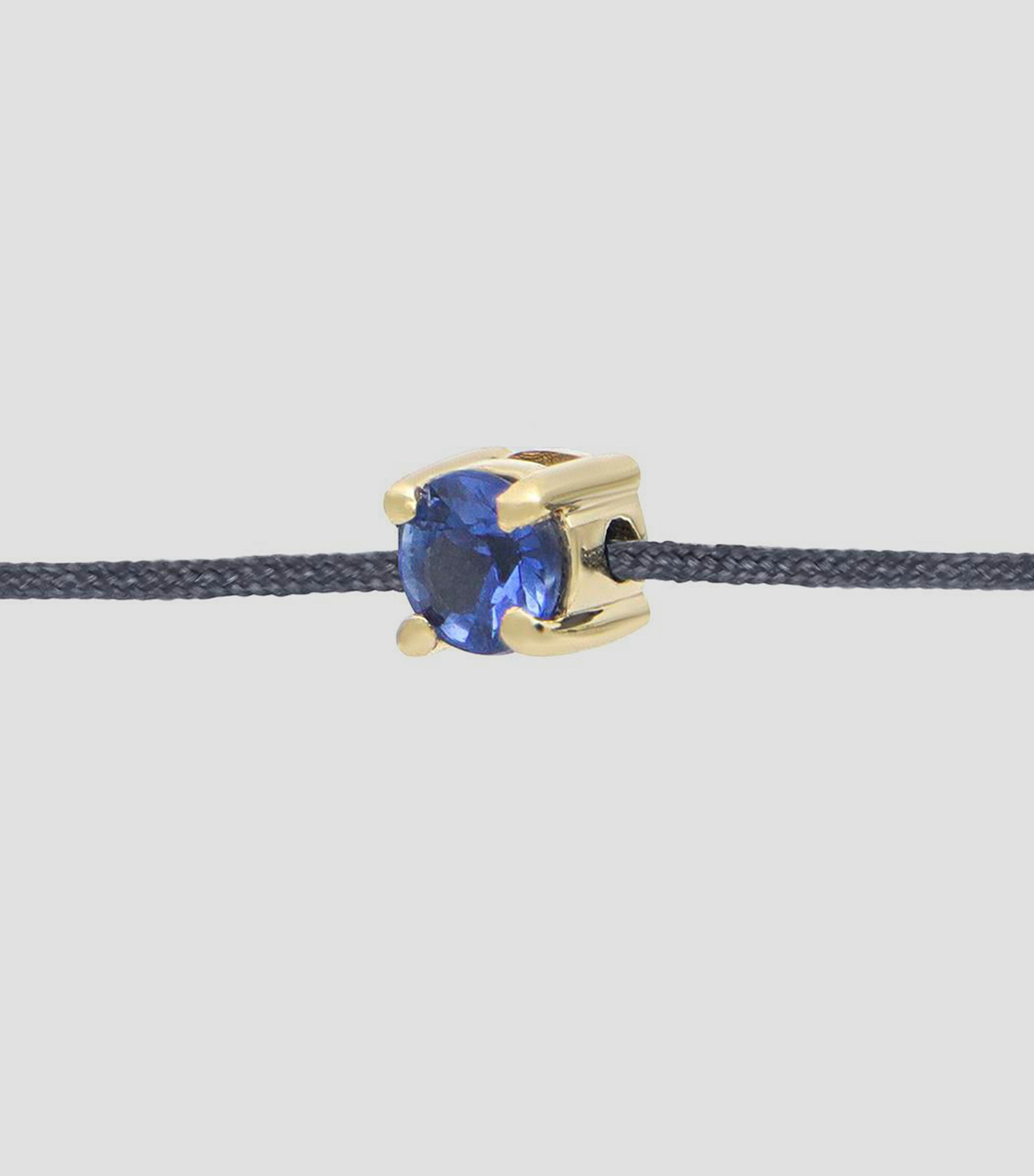 Pulsera textil con zafiro Mujer