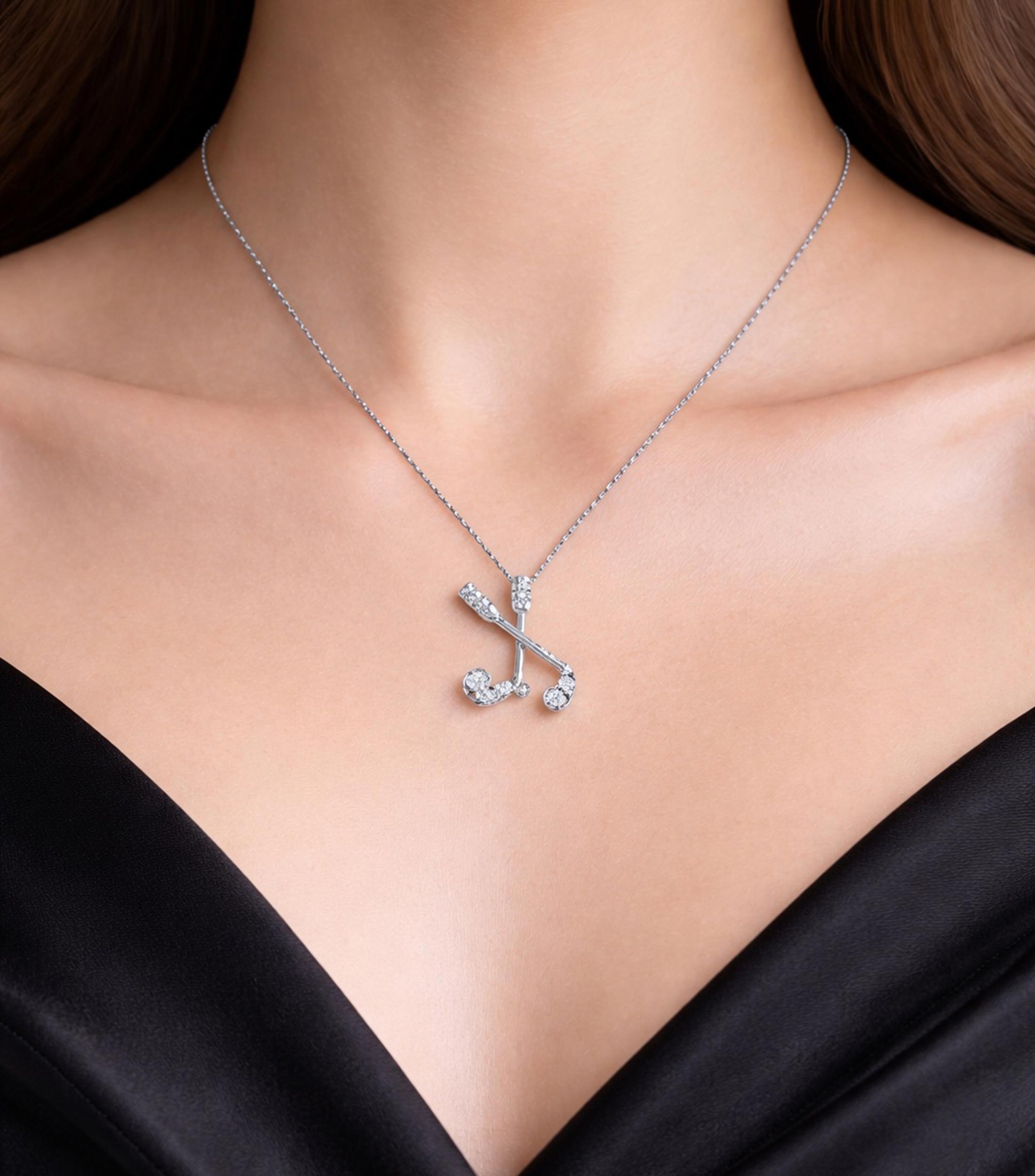 Collar Golf en Oro blanco de 18 kilates con diamantes Tiny Treasures Mujer