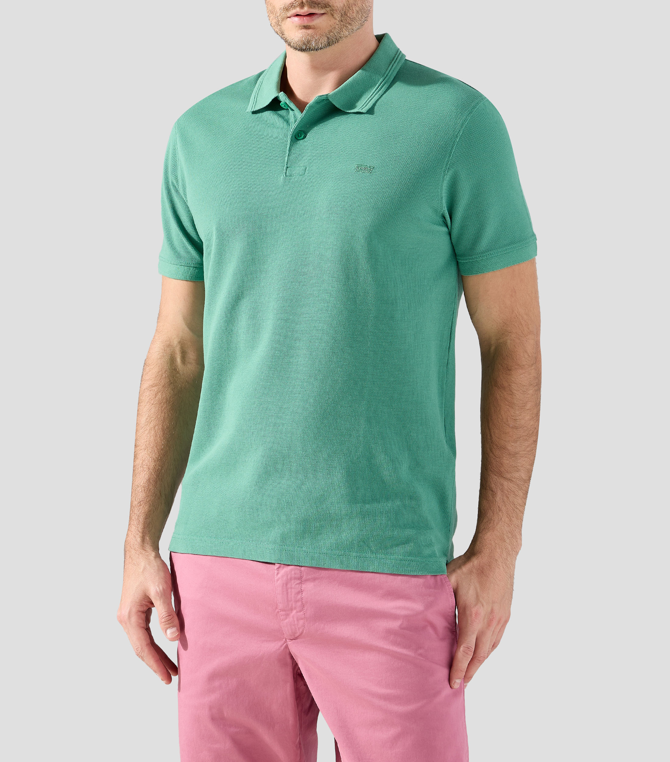 Playera polo manga corta lisa Hombre