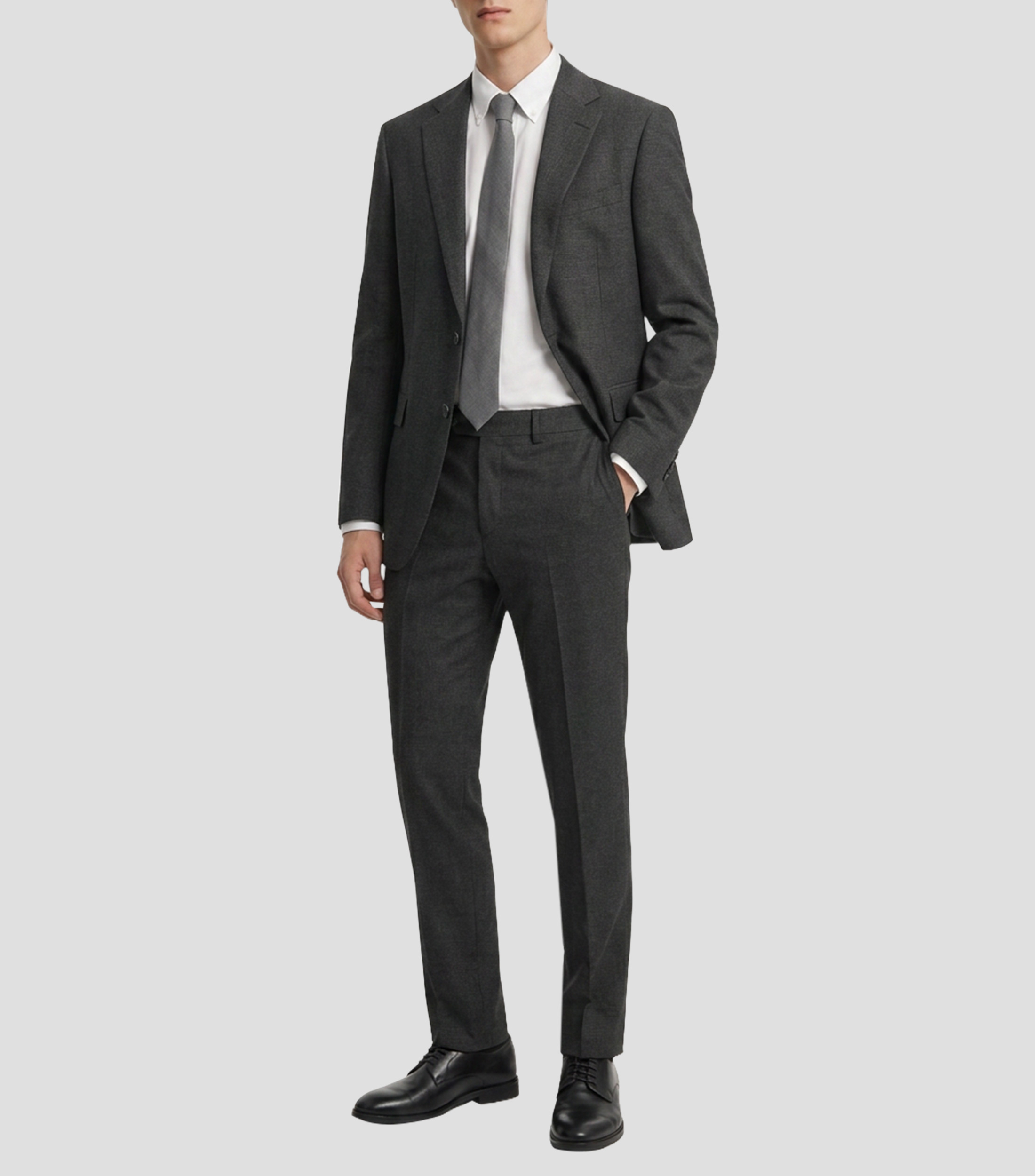 Traje de corte recto con microdiseños Hombre