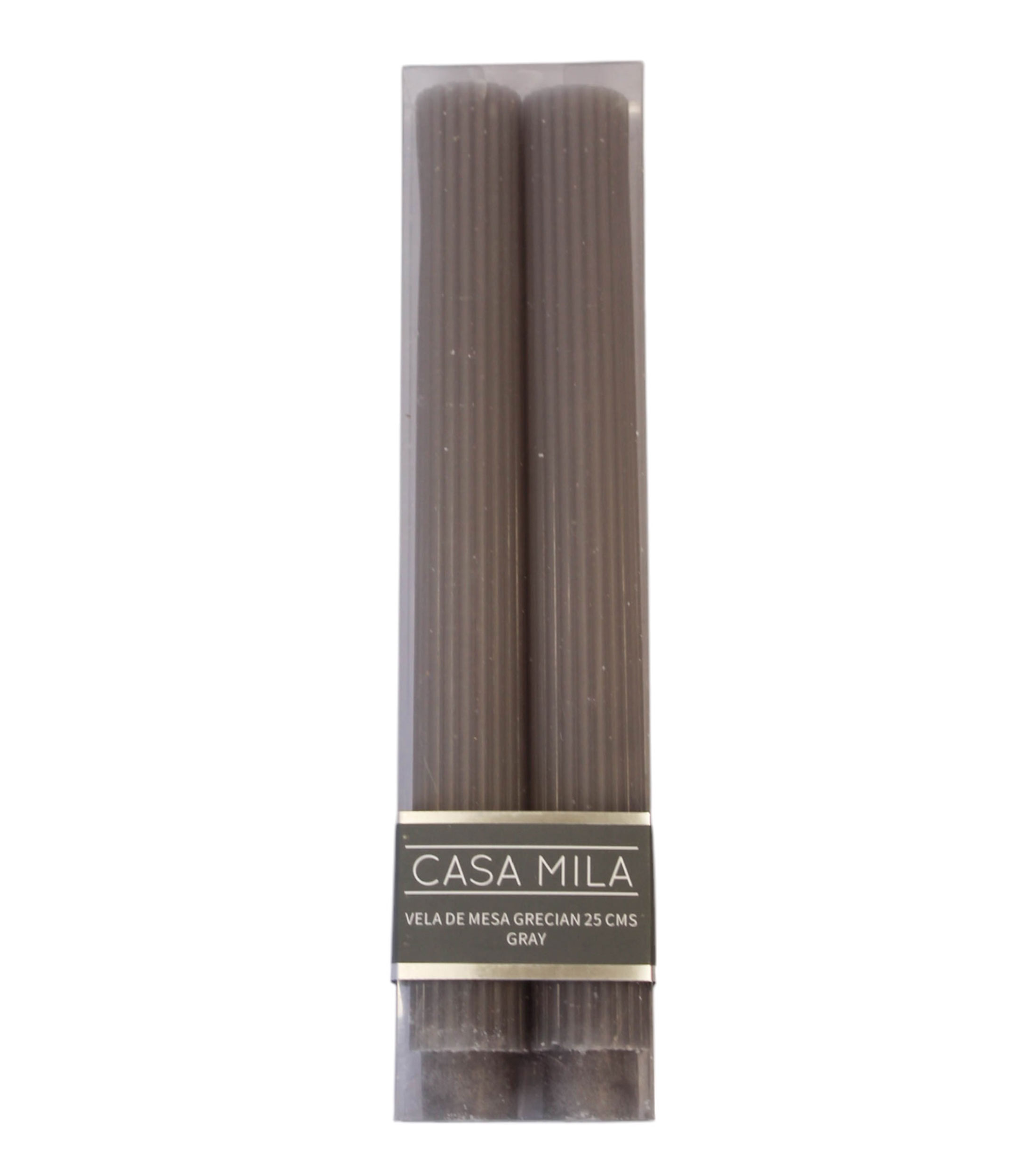 Set 2 velas decorativas Grecian, gris