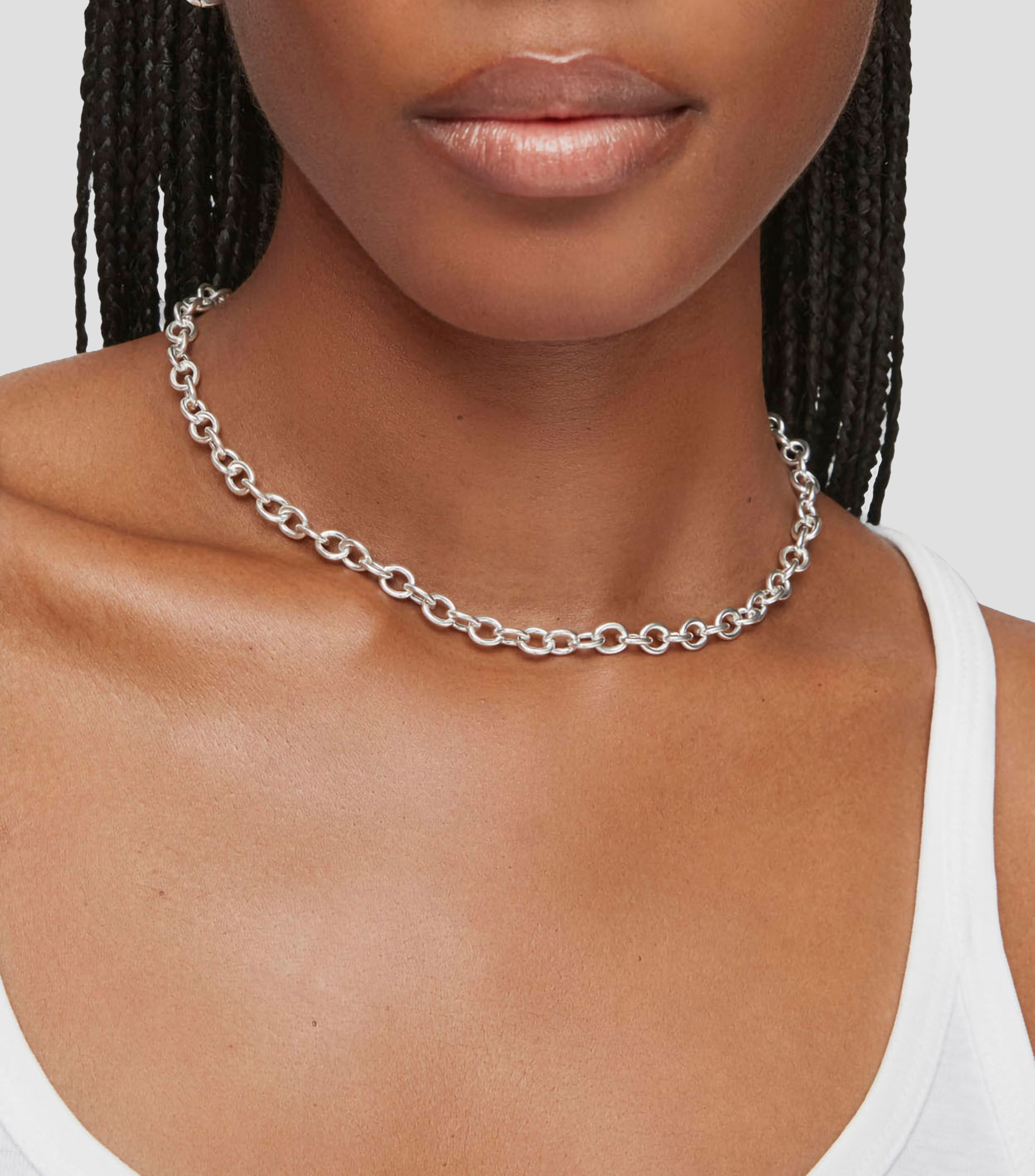 Collar con Anillas Ovales Mujer