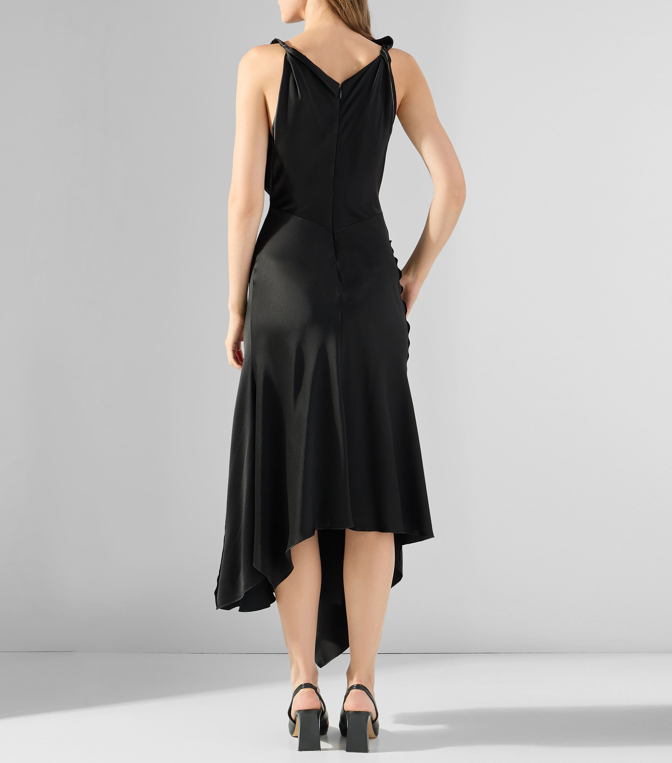 Vestido midi liso Mujer